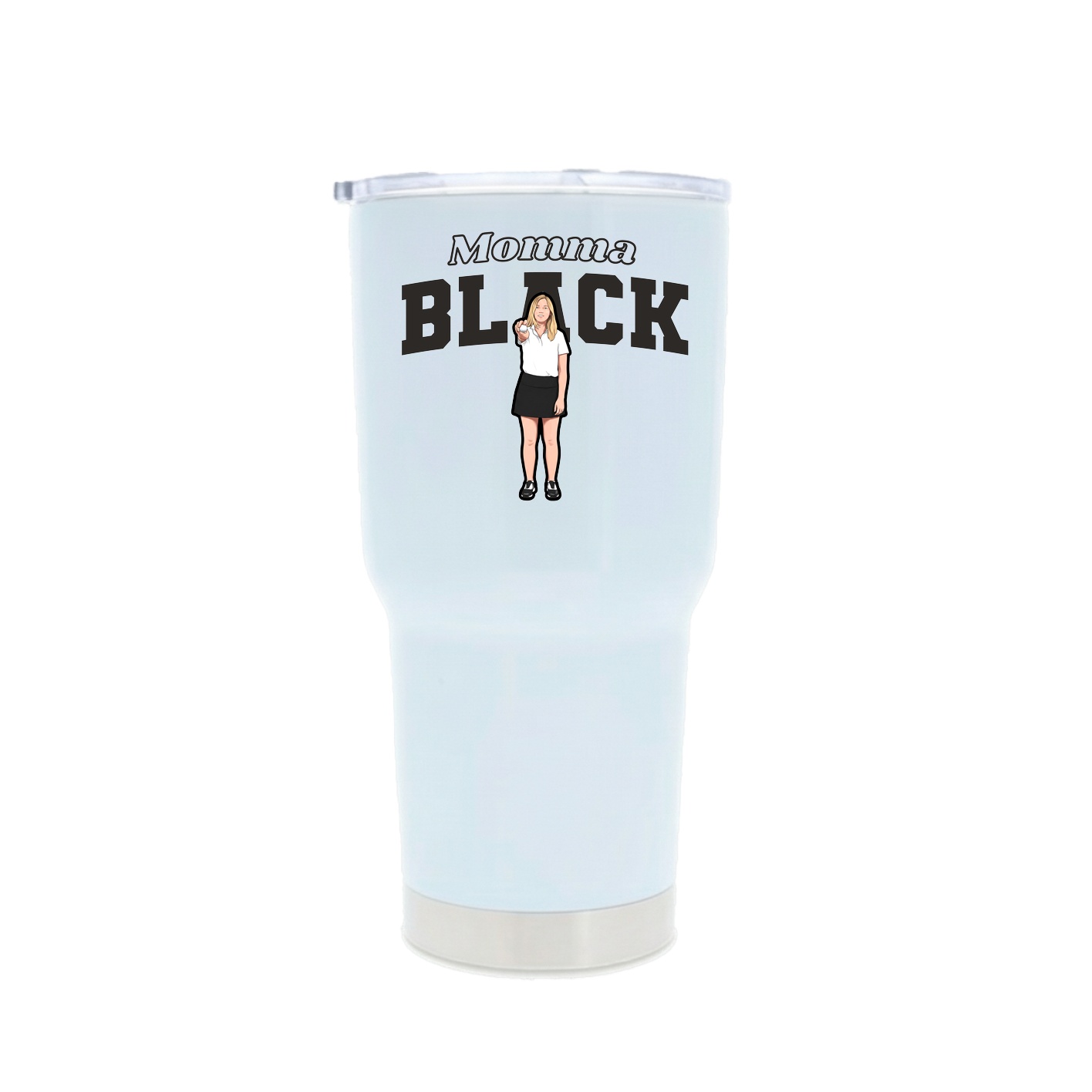 30oz Stainless Steel Tumbler — Mothers Day Block in White