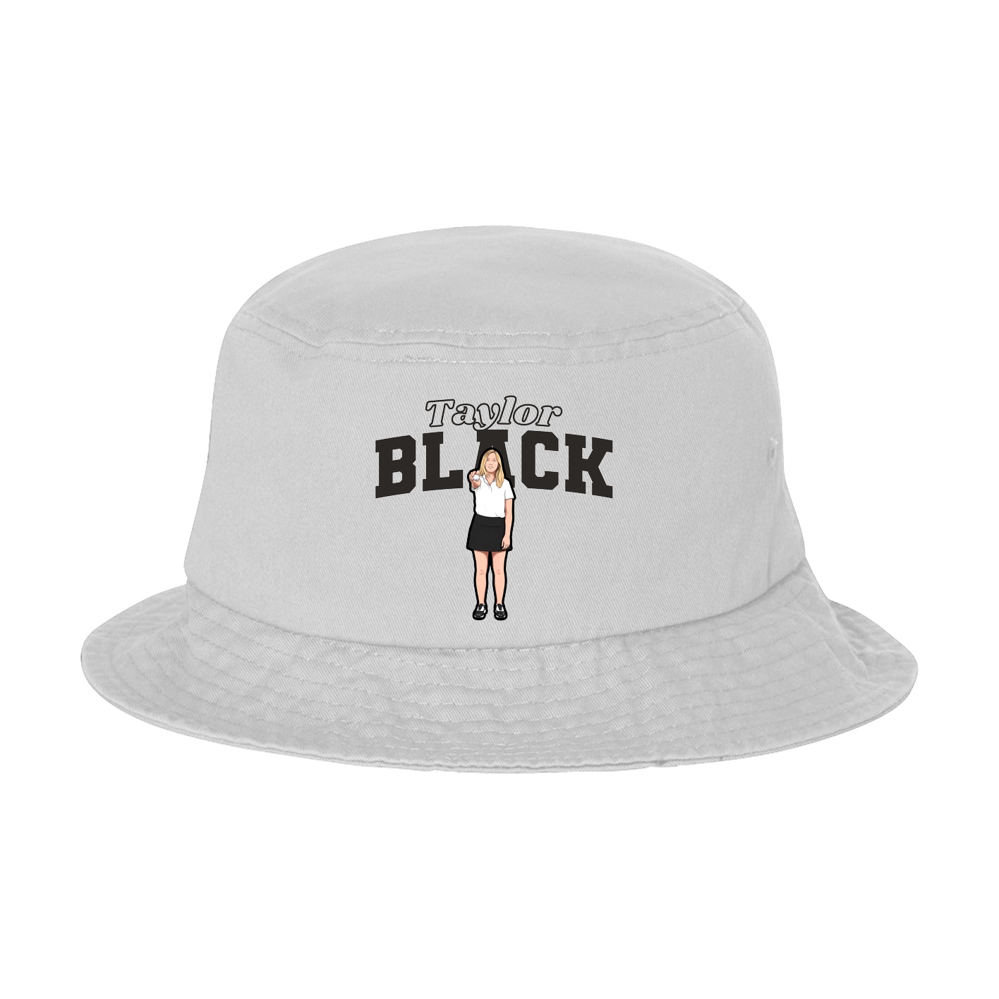 Bucket Cap — Name Arch in White