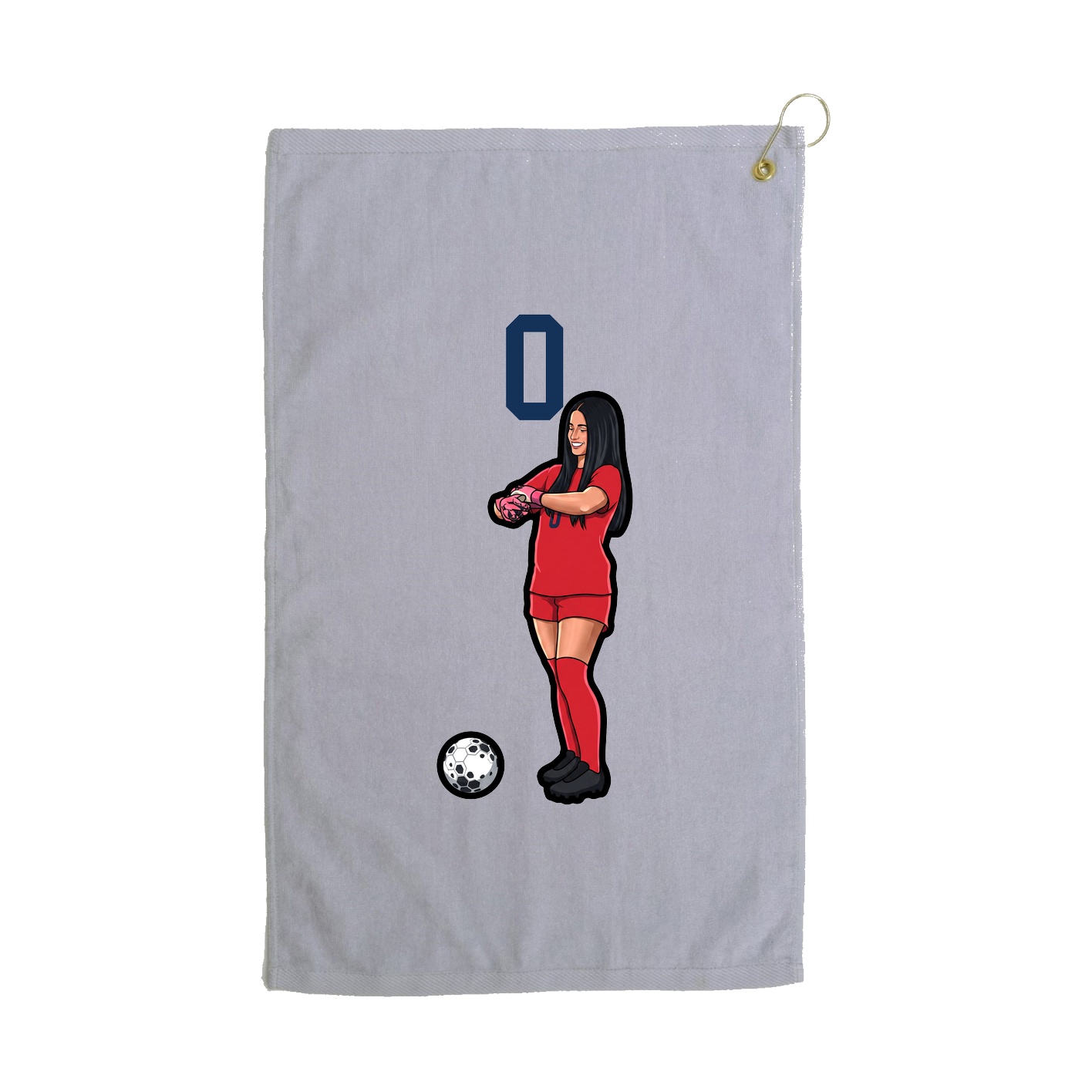 Golf Towel — Number Top in Grey