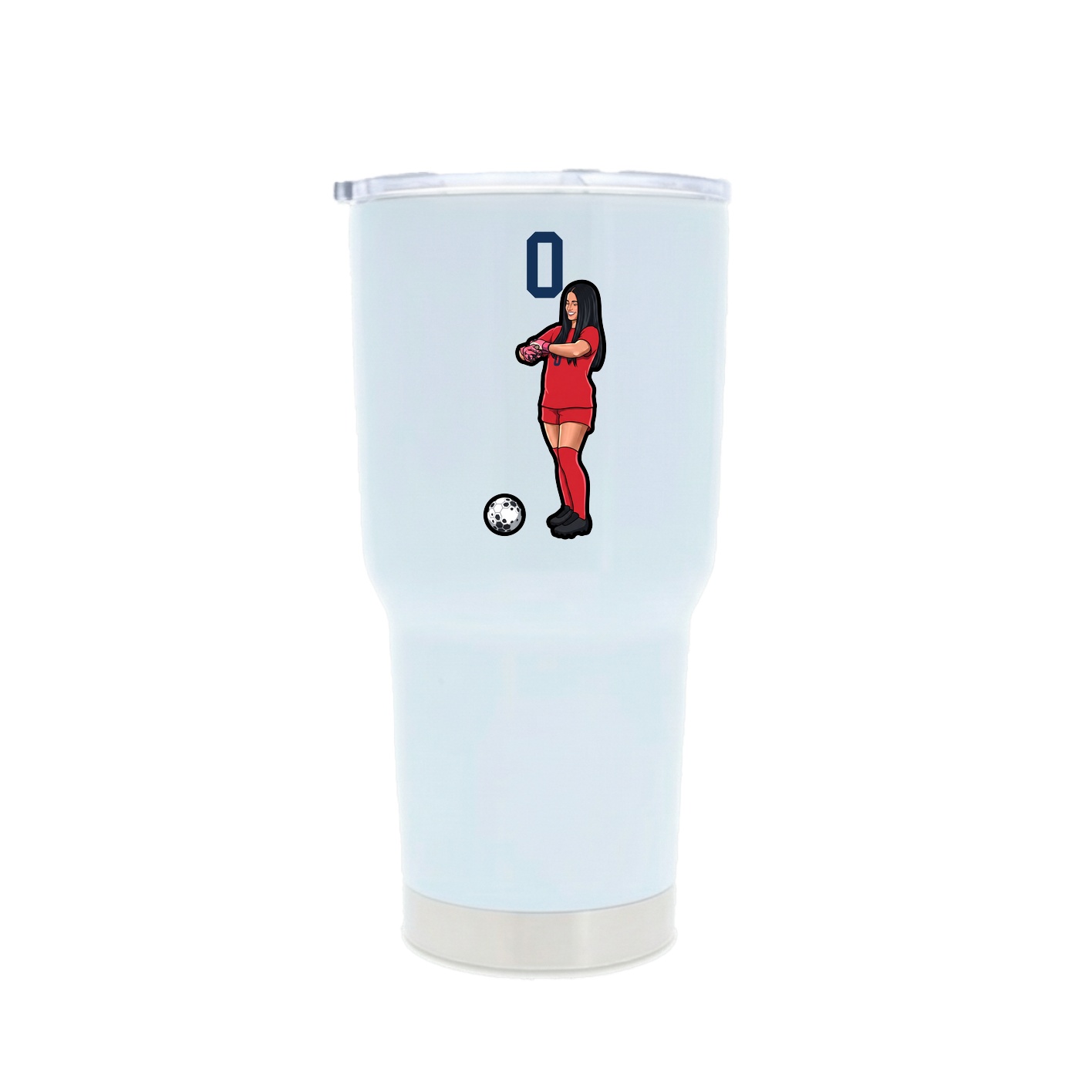 30oz Stainless Steel Tumbler — Number Top in White