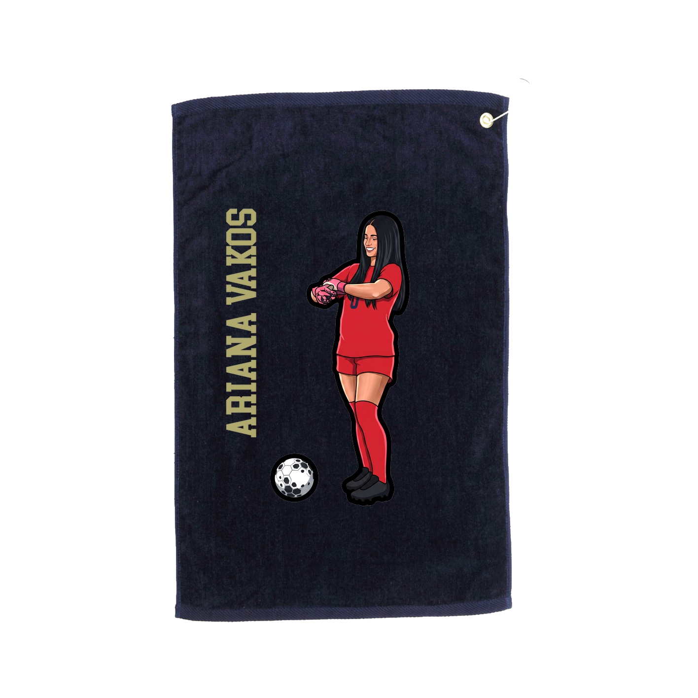 Golf Towel — Name Vertical in Navy