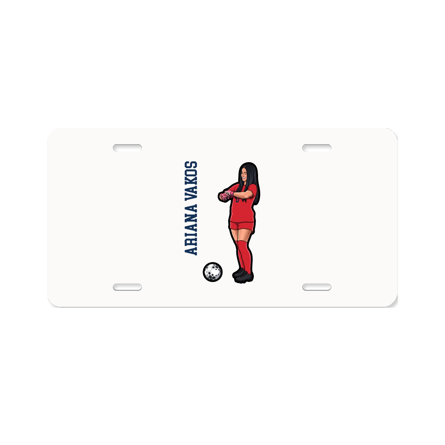 License Plate — Name Vertical in Classic