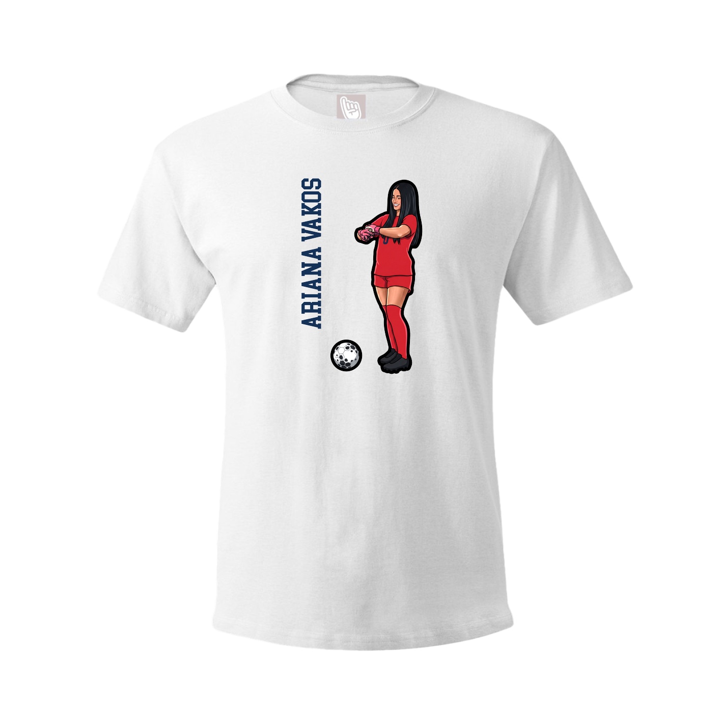 Tee — Name Vertical in White