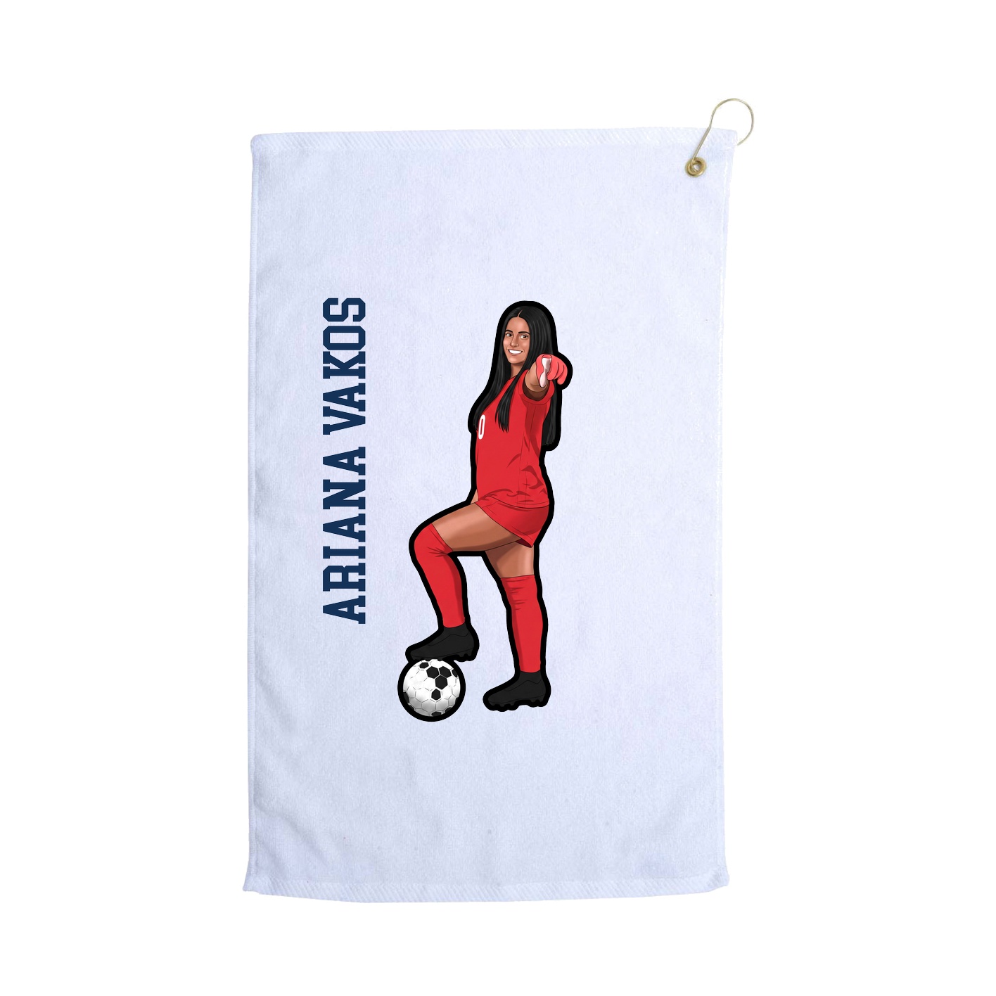 Golf Towel — Name Vertical in White
