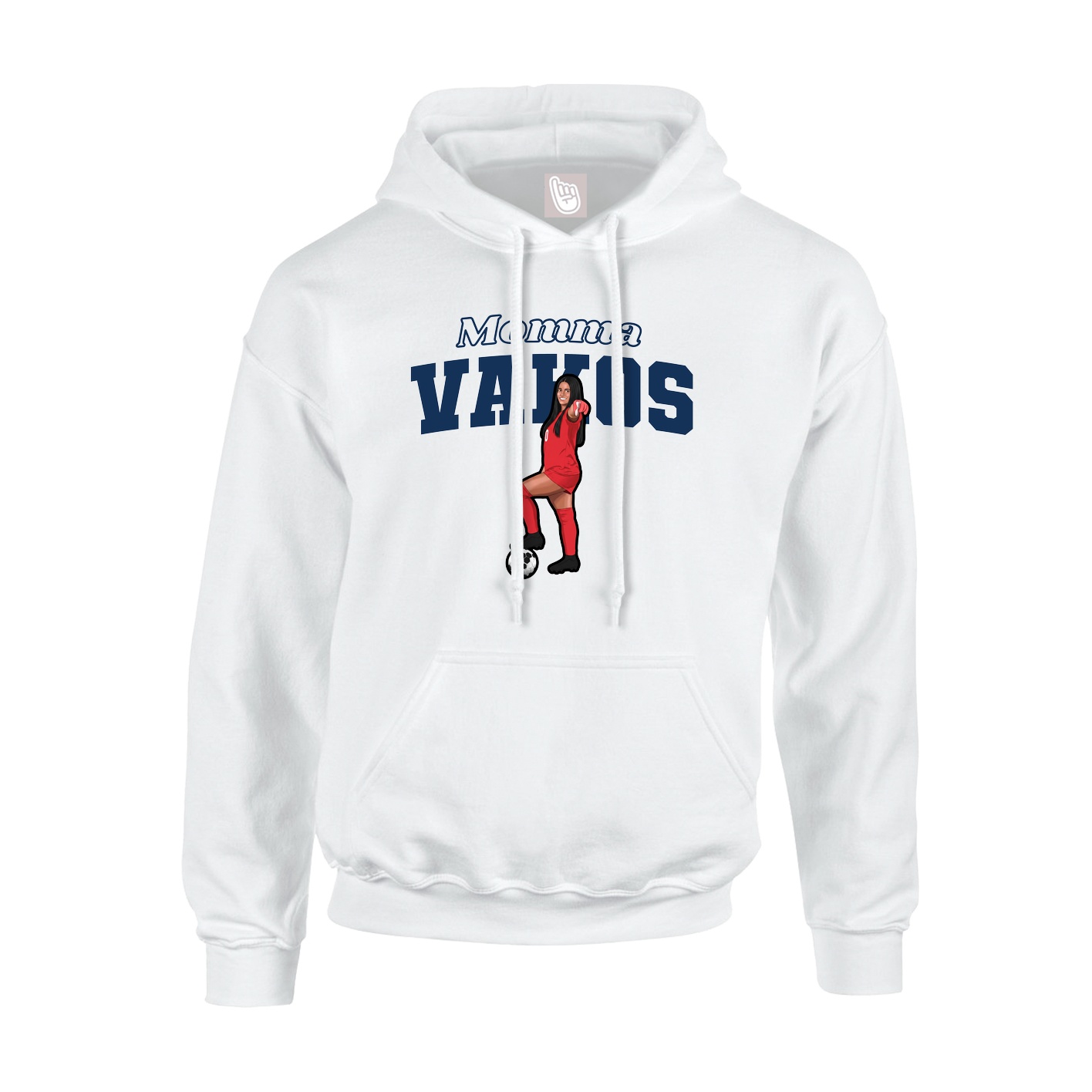 Youth Hoodie — Mothers Day Block in White