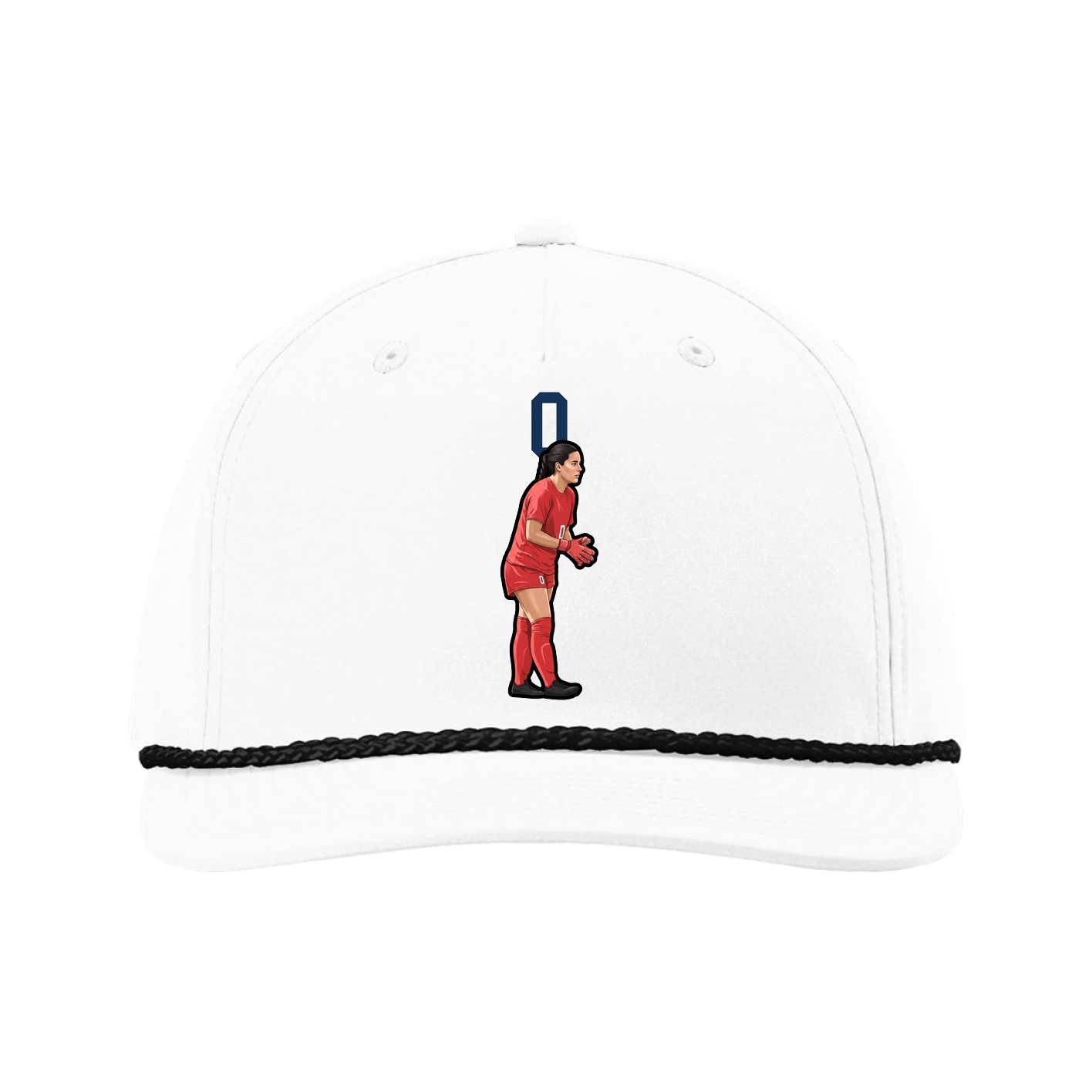 Five-Panel Classic Rope Cap — Number Top in White