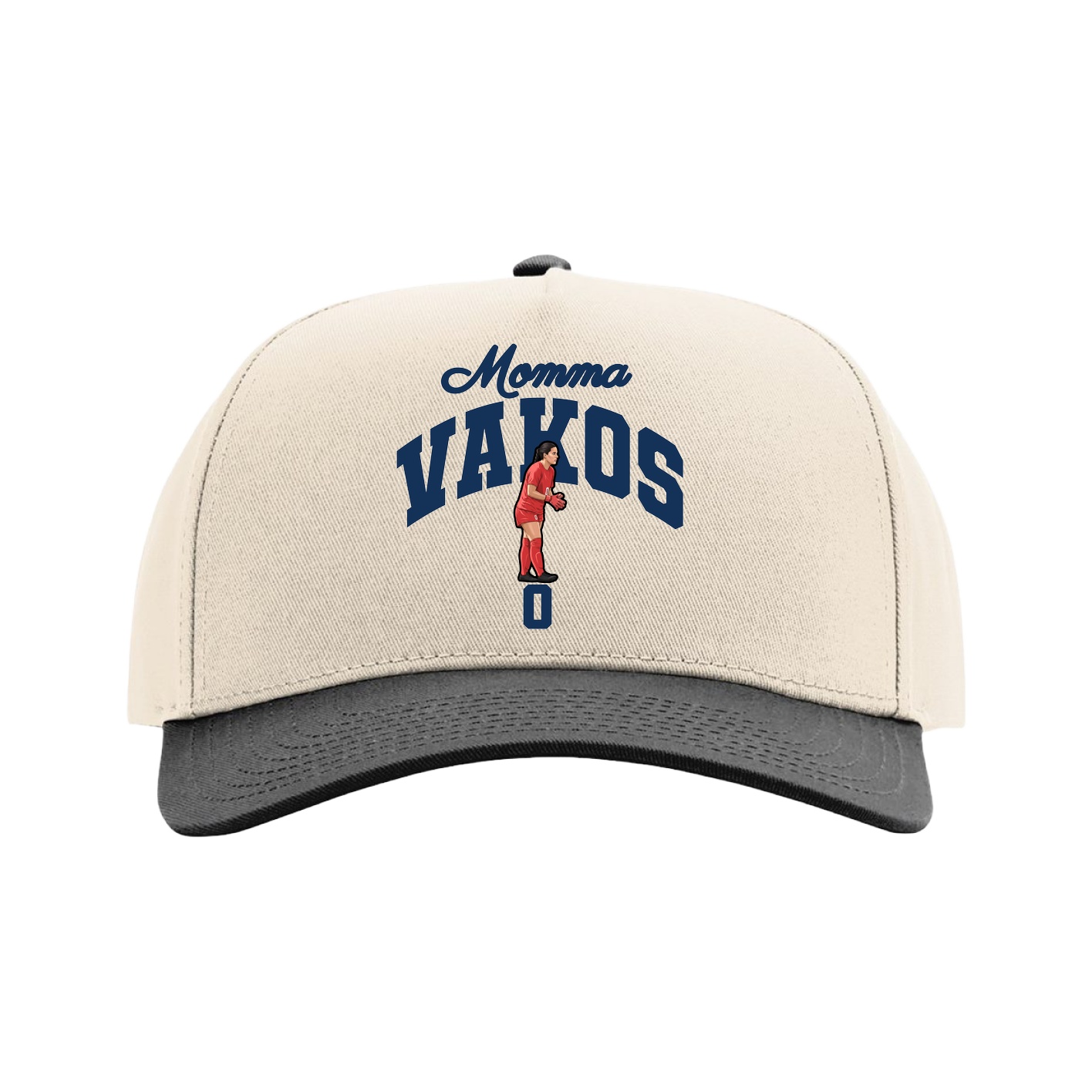 Full Fabric Five-Panel Champ Cap — Mothers Day Arch in Cream/Black