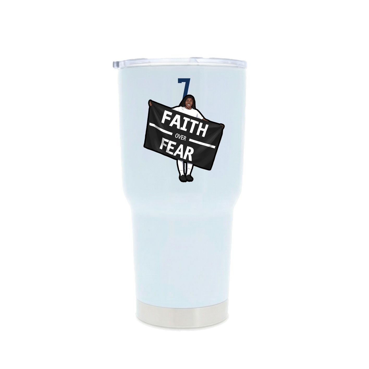 30oz Stainless Steel Tumbler — Number Top in White