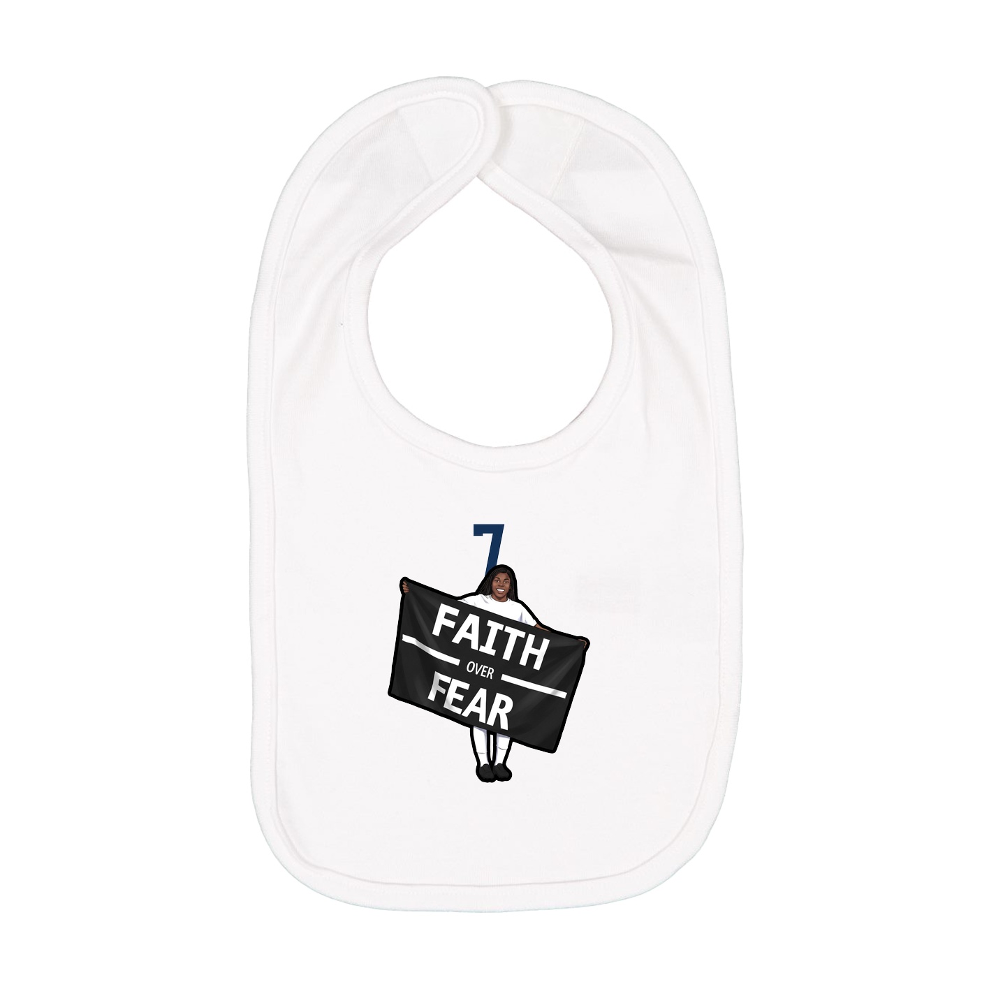 Infant Bib — Number Top in White