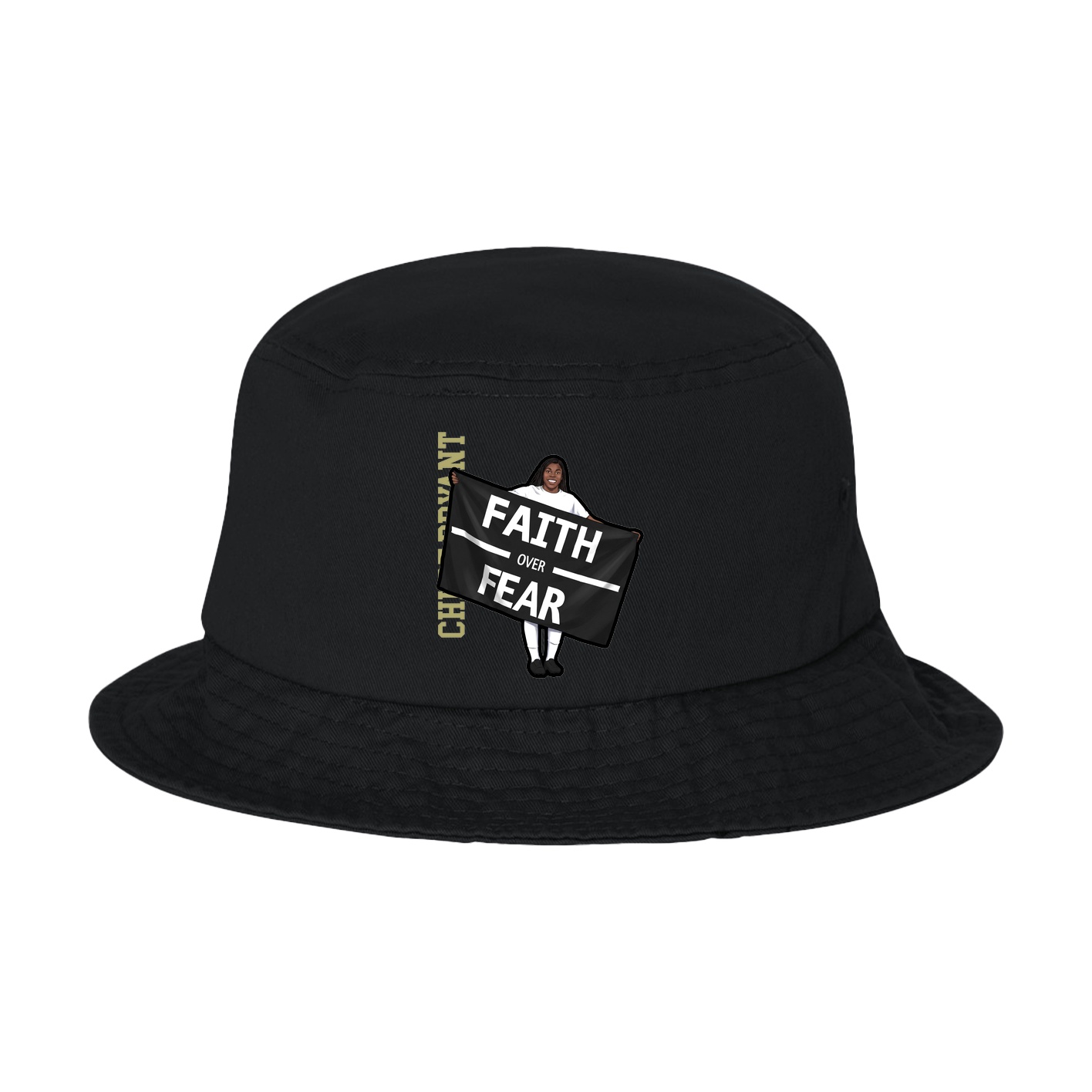 Bucket Cap — Name Vertical in Black