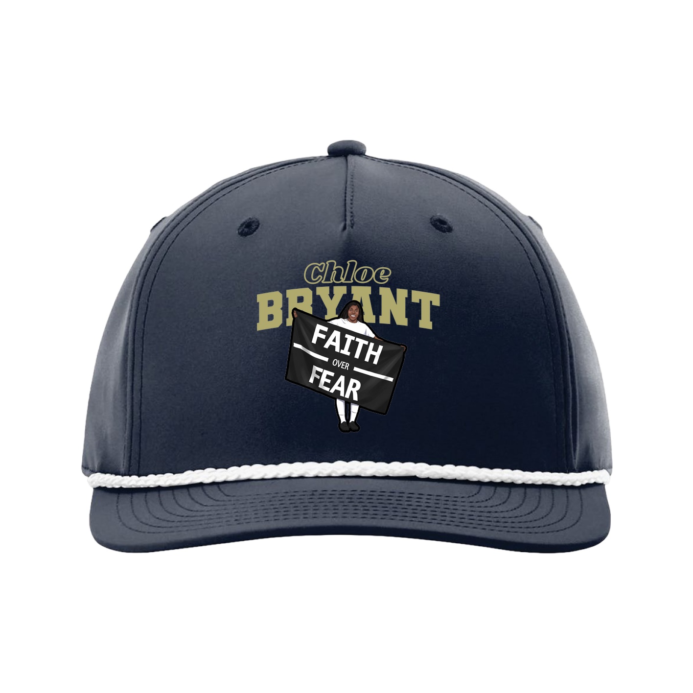 Five-Panel Classic Rope Cap — Name Arch in Navy