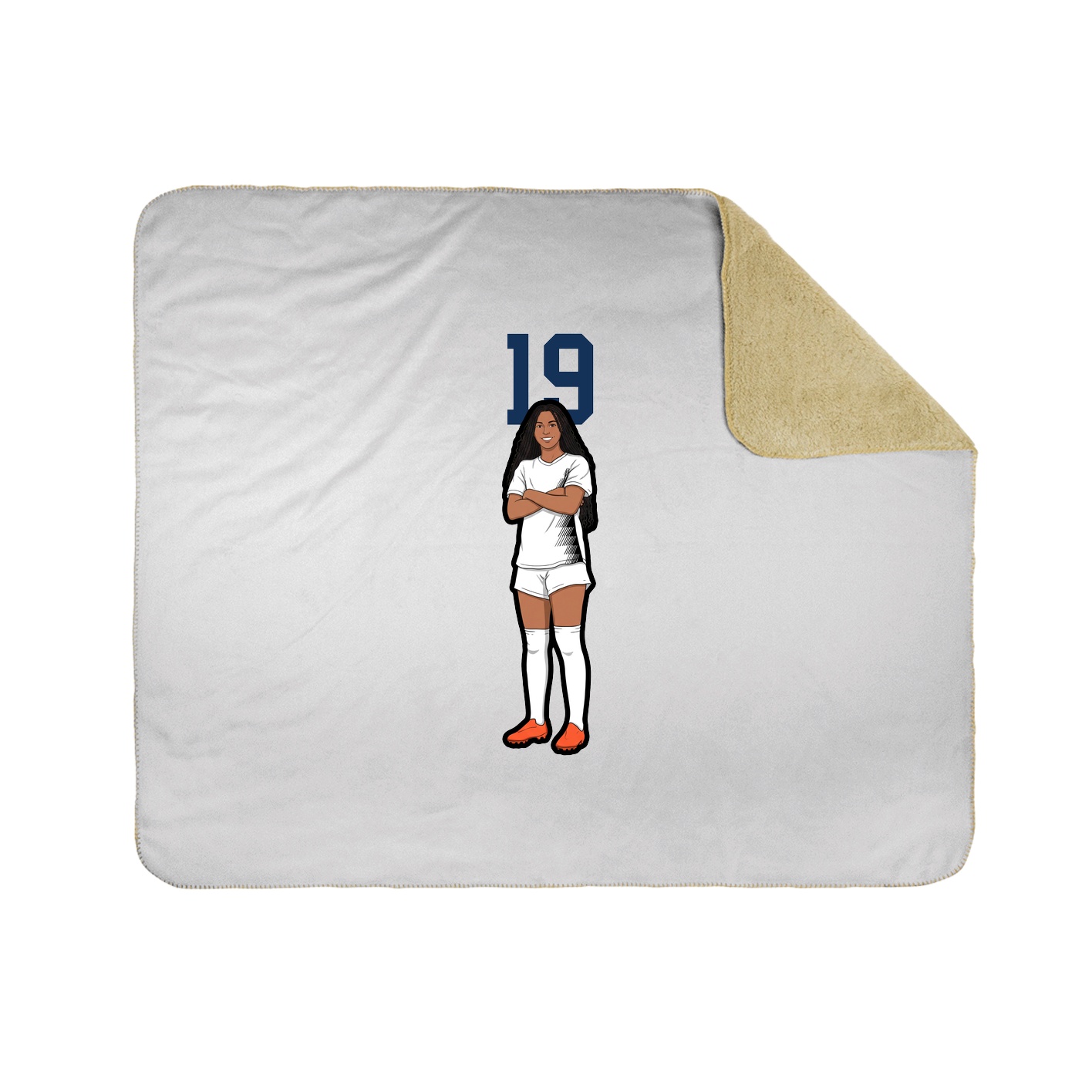 Throw Blanket — Number Top in White