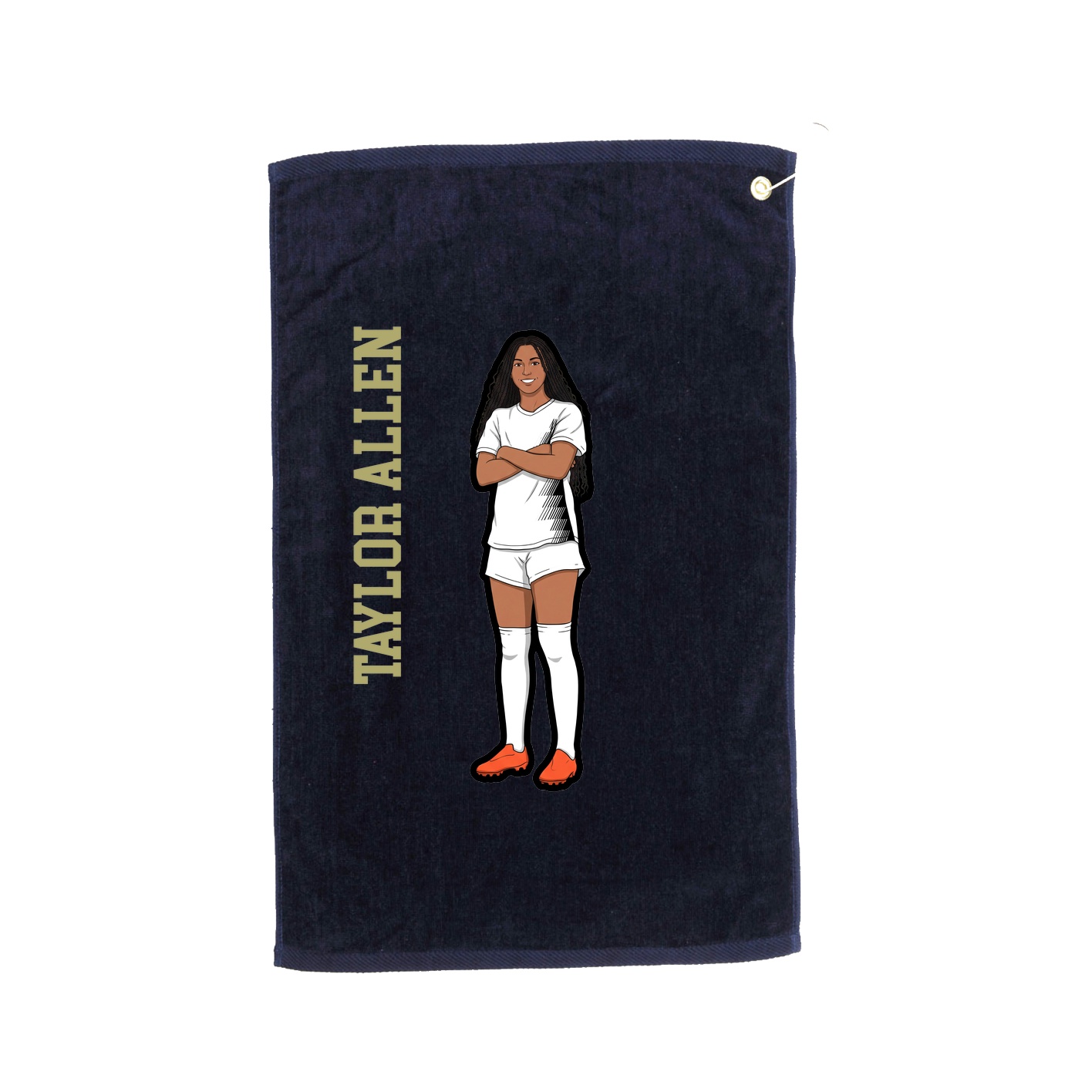 Golf Towel — Name Vertical in Navy