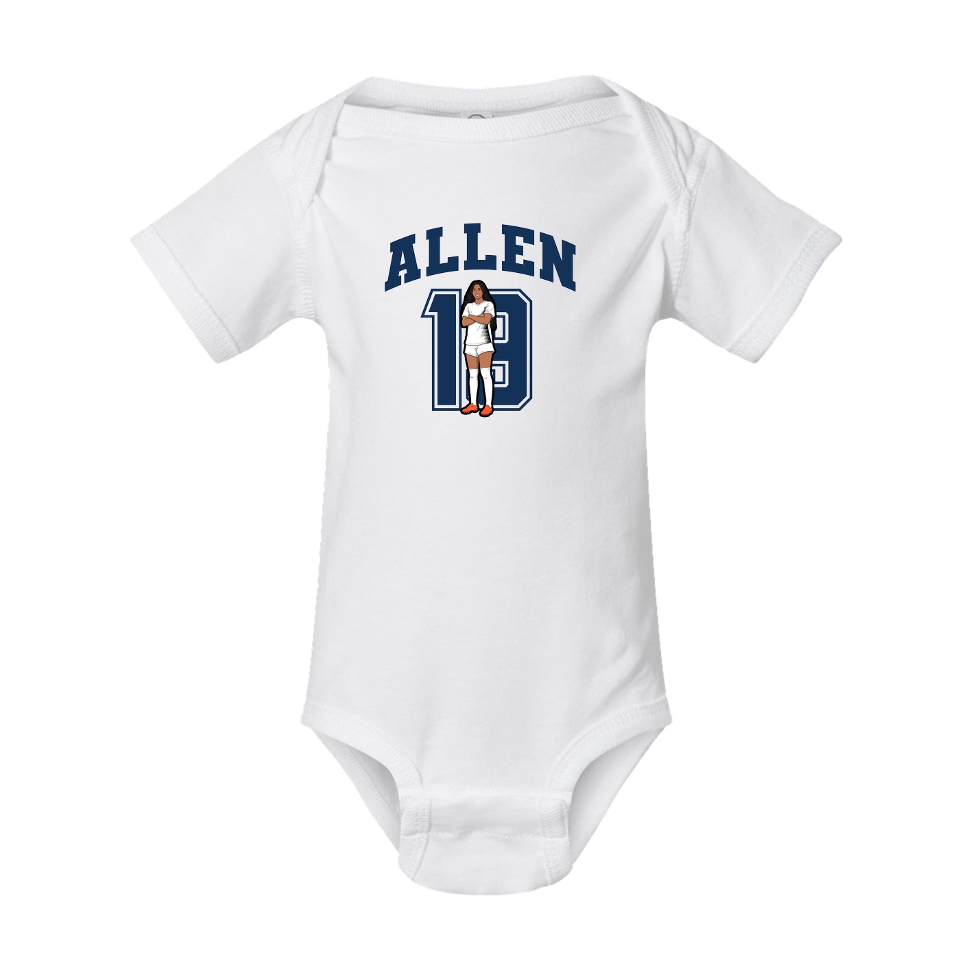 Baby Onesie — Number in White