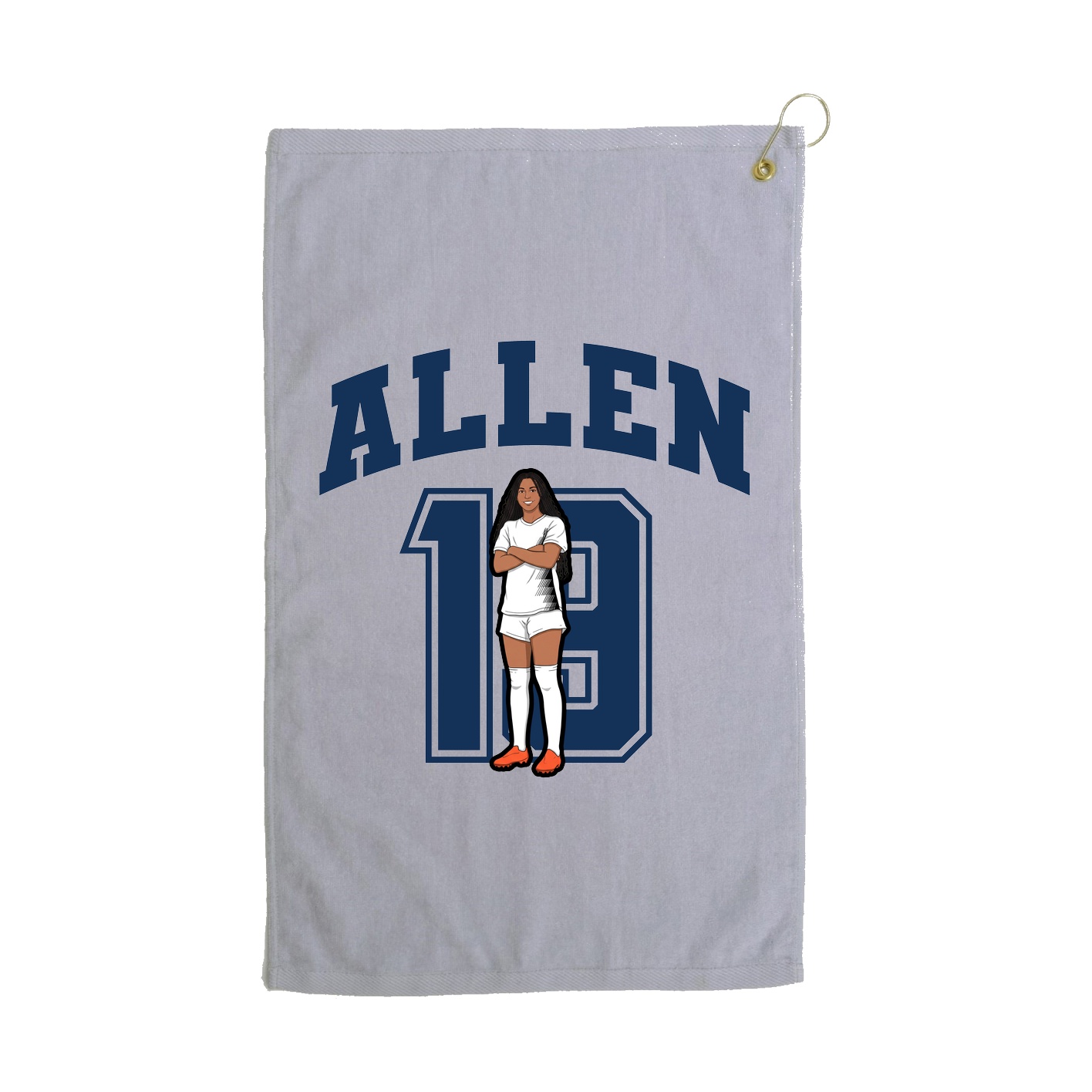 Golf Towel — Number in Grey