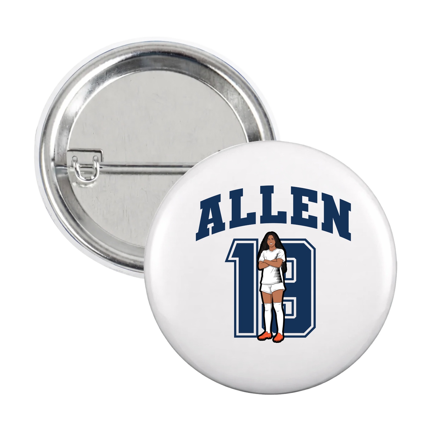 Game Day Button — Number in White