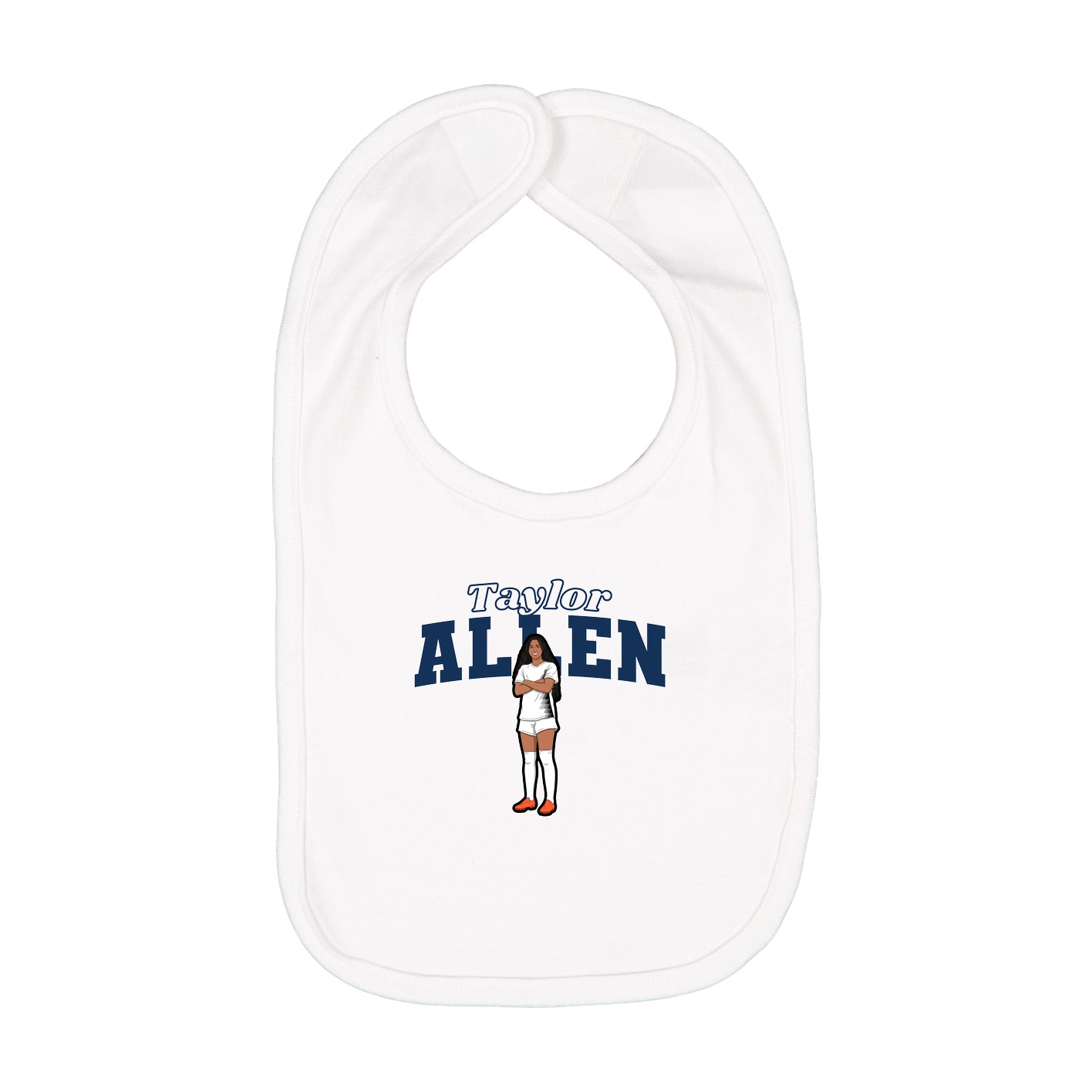 Infant Bib — Name Arch in White