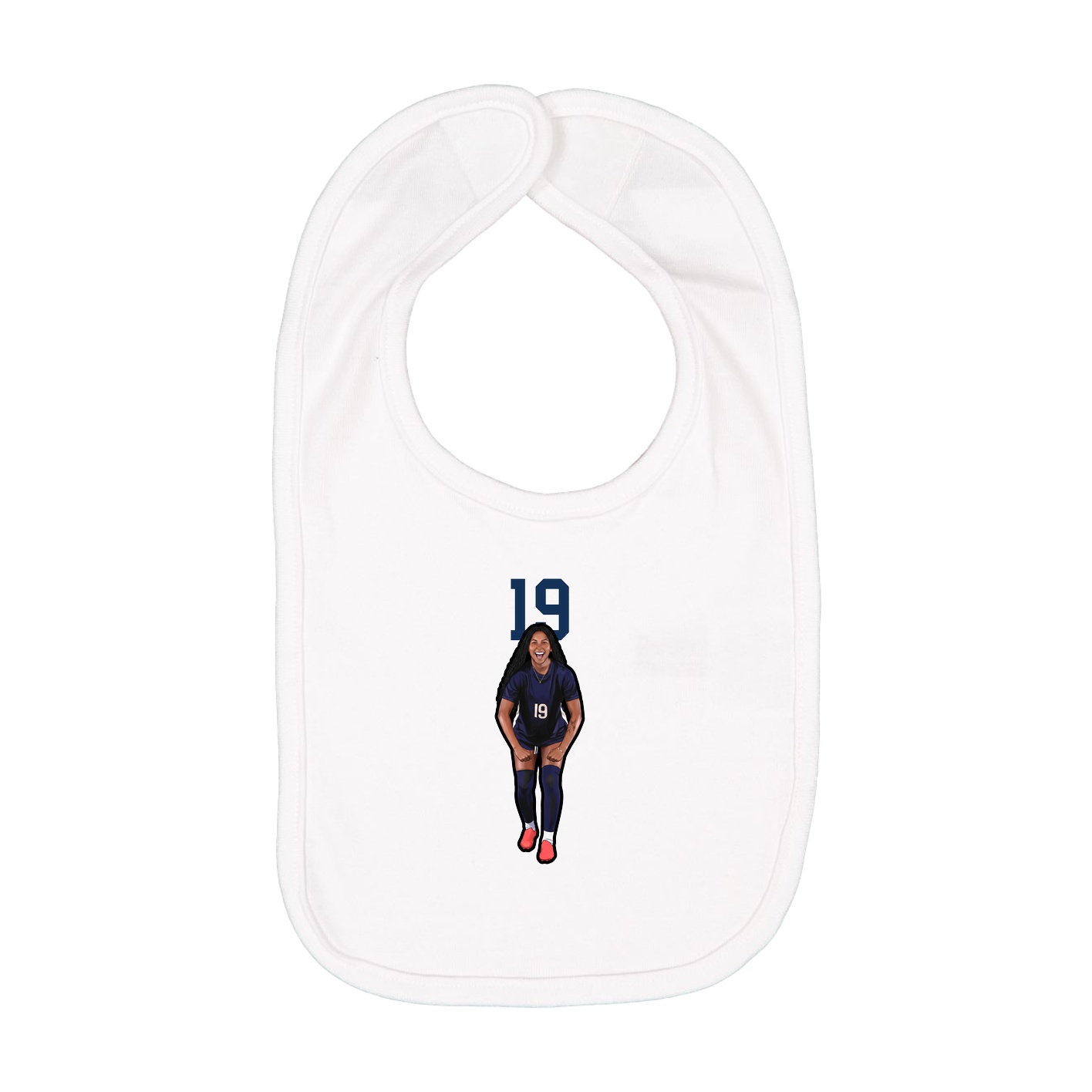 Infant Bib — Number Top in White