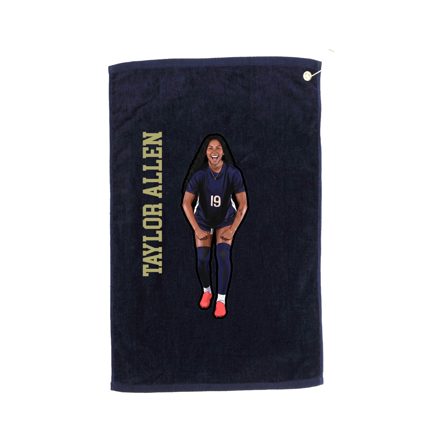 Golf Towel — Name Vertical in Navy