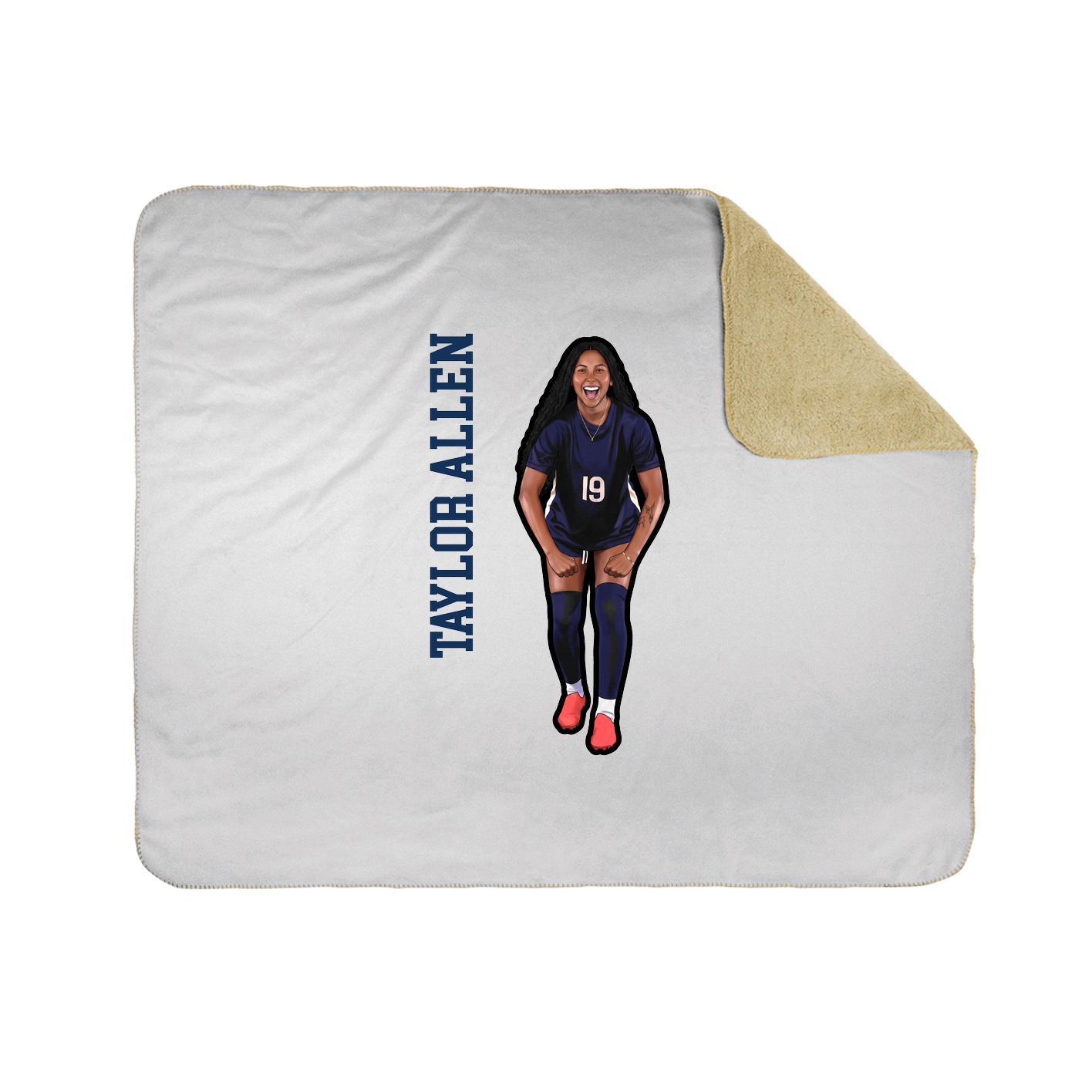 Throw Blanket — Name Vertical in White