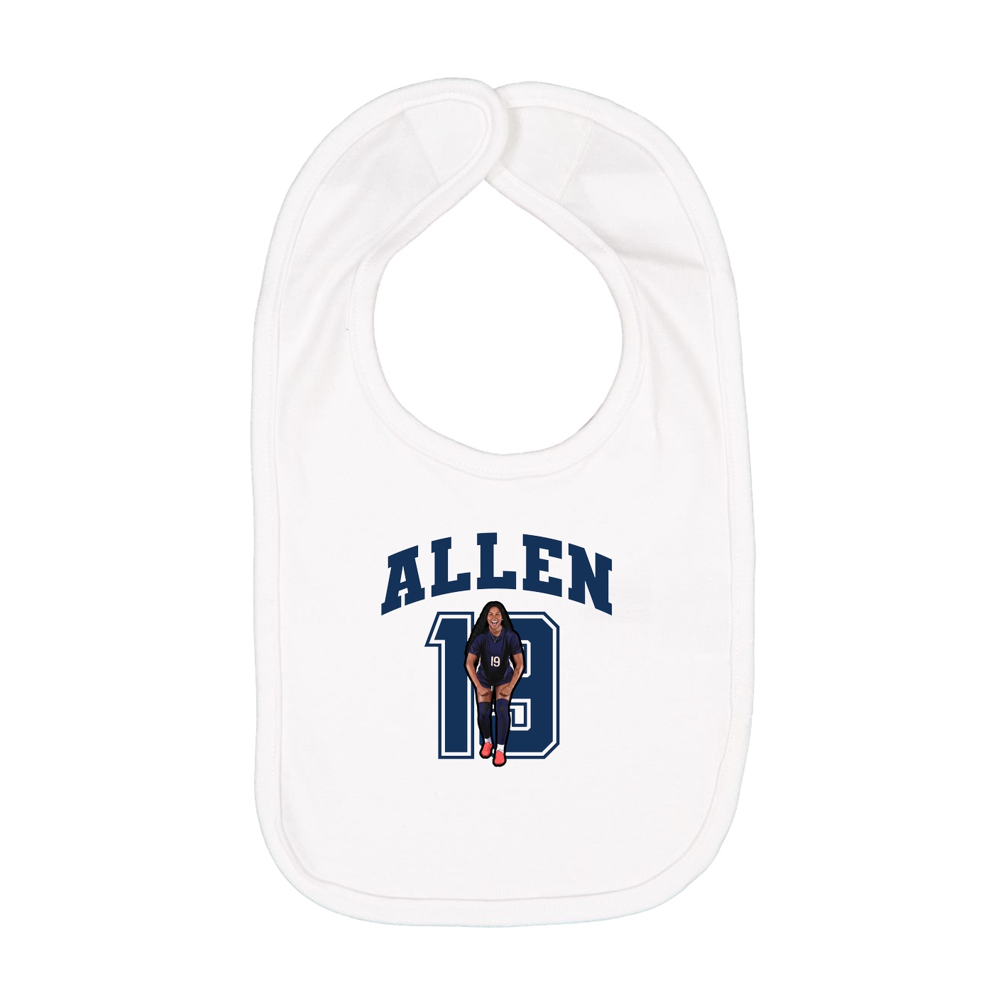 Infant Bib — Number in White