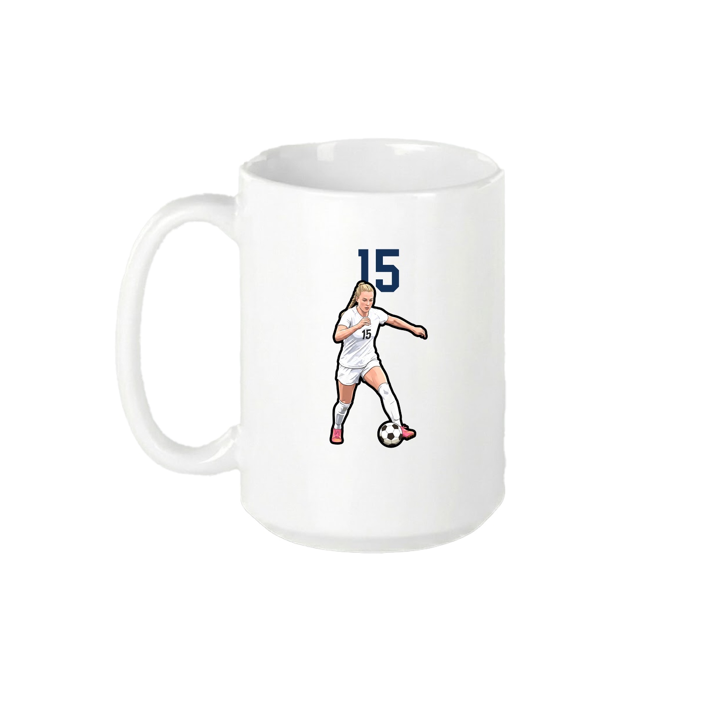 15oz Coffee Mug — Number Top in White