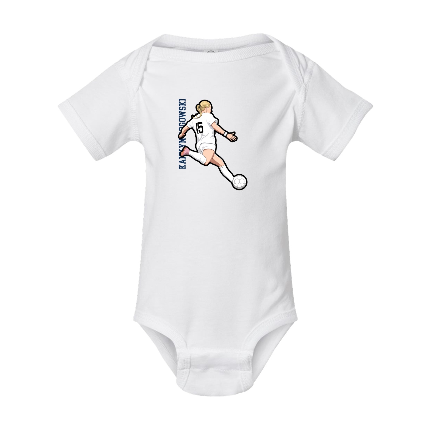 Baby Onesie — Name Vertical in White