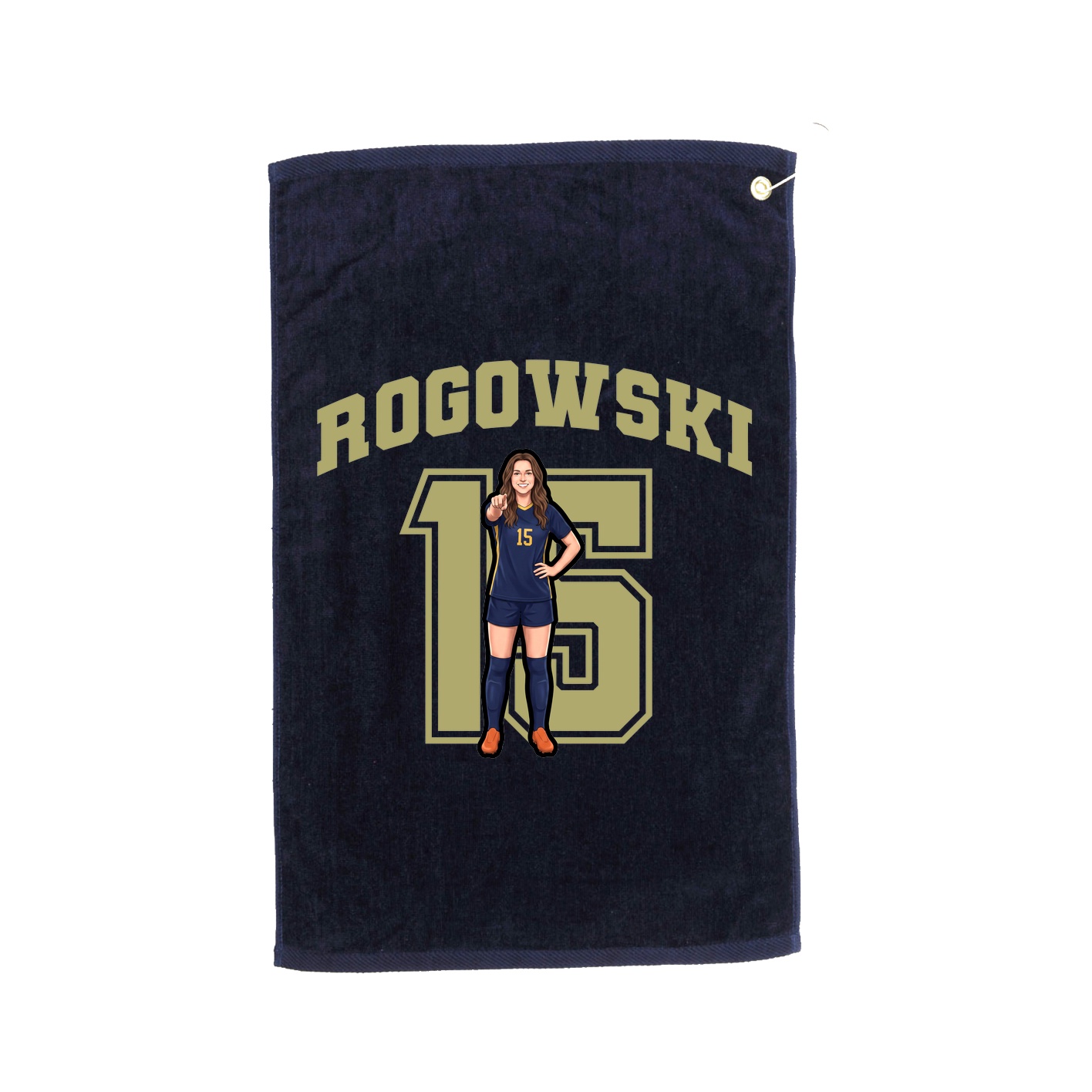 Golf Towel — Number in Navy