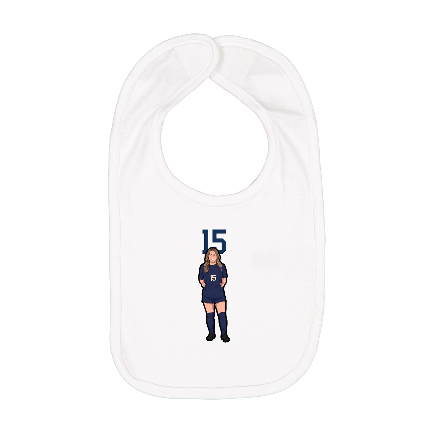 Infant Bib — Number Top in White