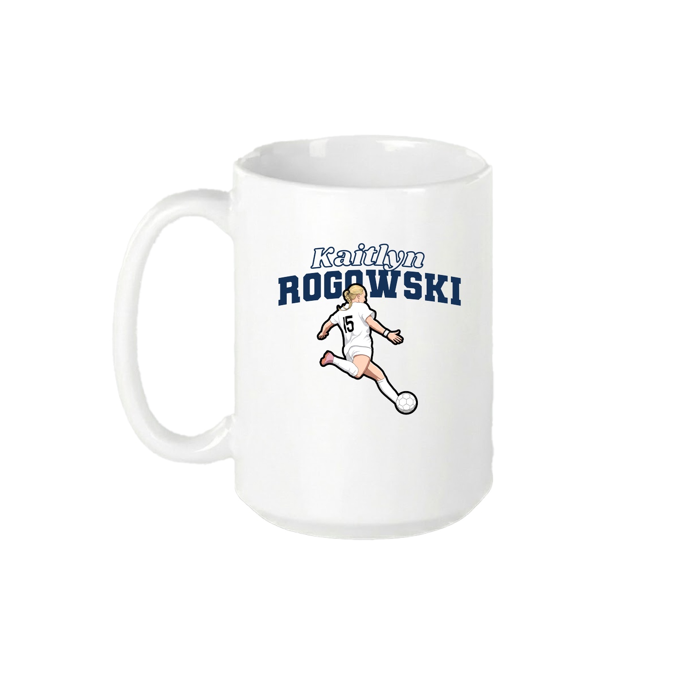 15oz Coffee Mug — Name Arch in White