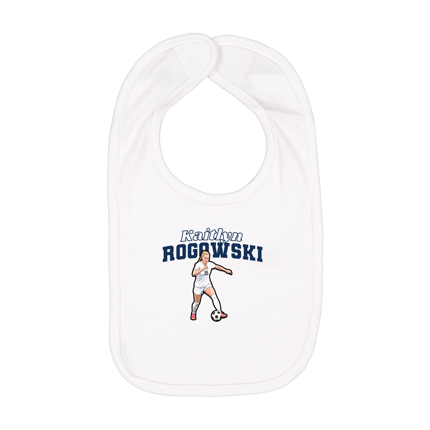 Infant Bib — Name Arch in White