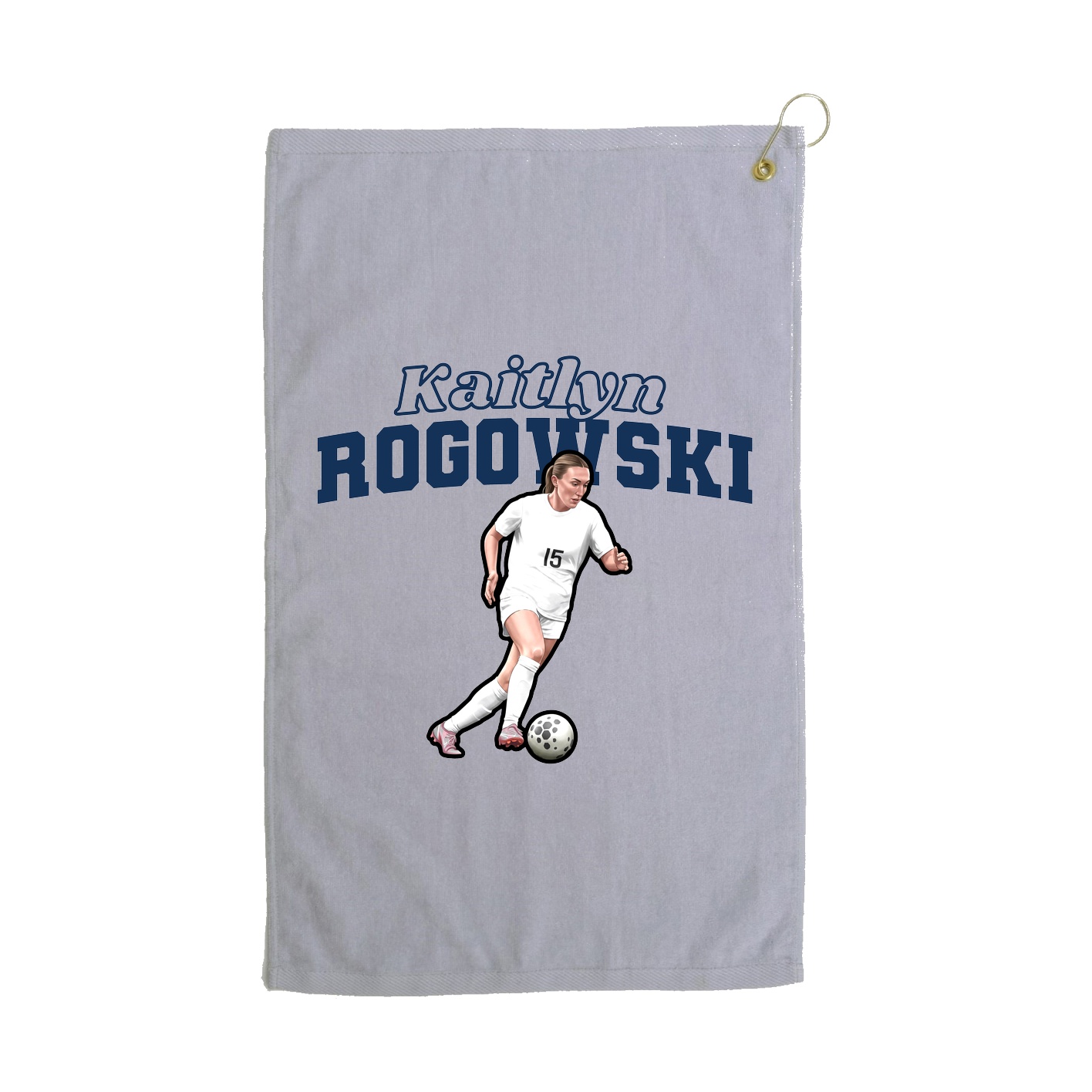 Golf Towel — Name Arch in Grey