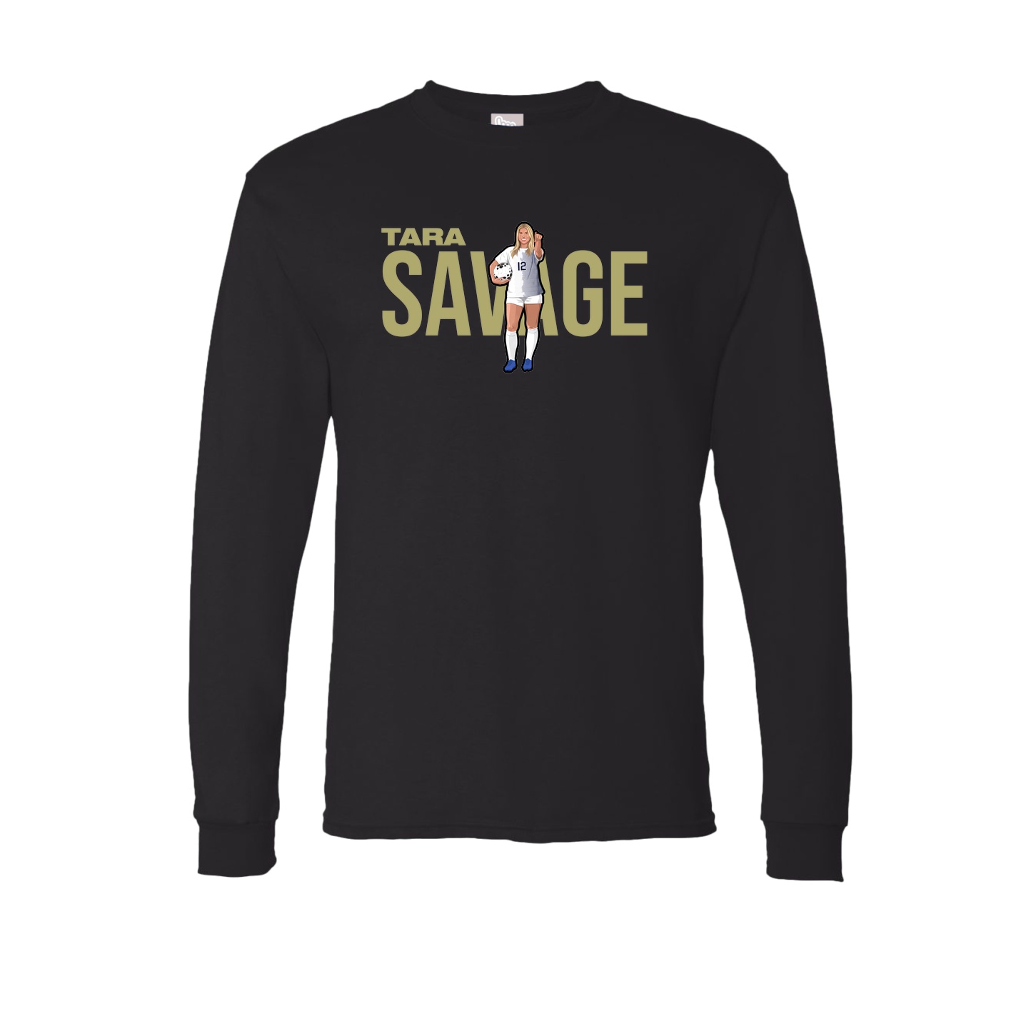 Long Sleeve Tee — Player Name in Black