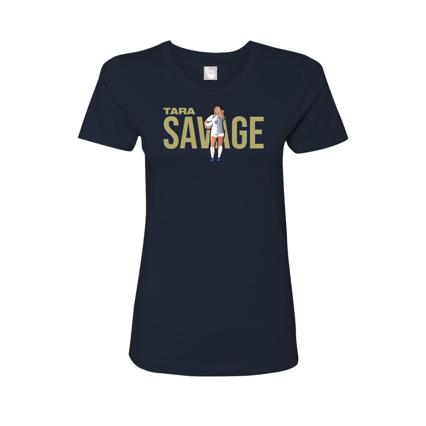 Fitted Women's Tee — Player Name in Navy