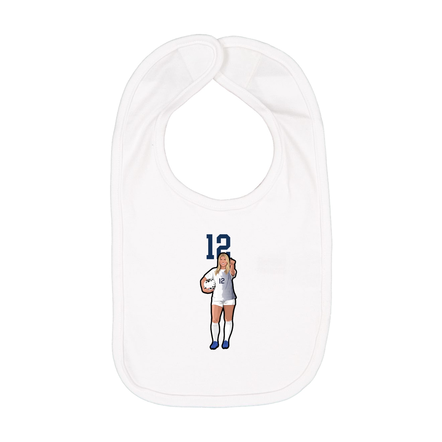 Infant Bib — Number Top in White