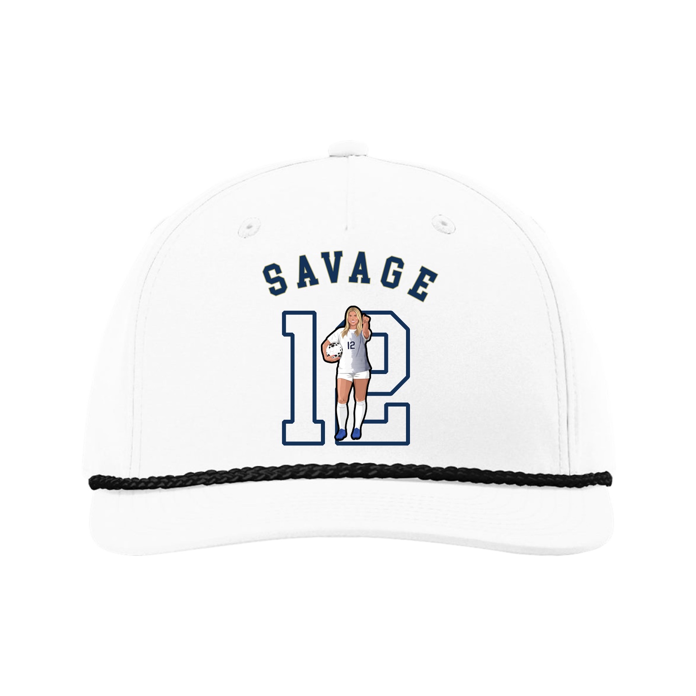 Five-Panel Classic Rope Cap — Shirsey Arch in White