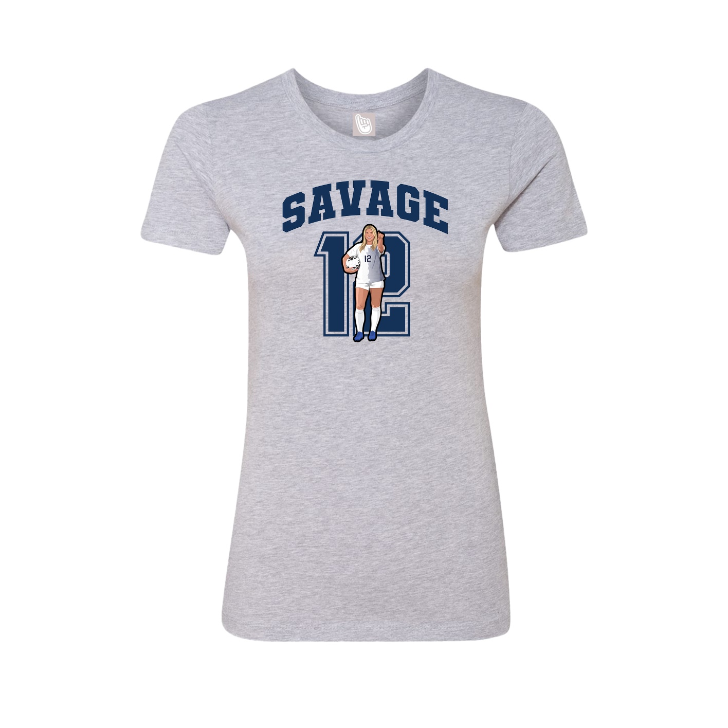 Fitted Women's Tee — Number in Grey