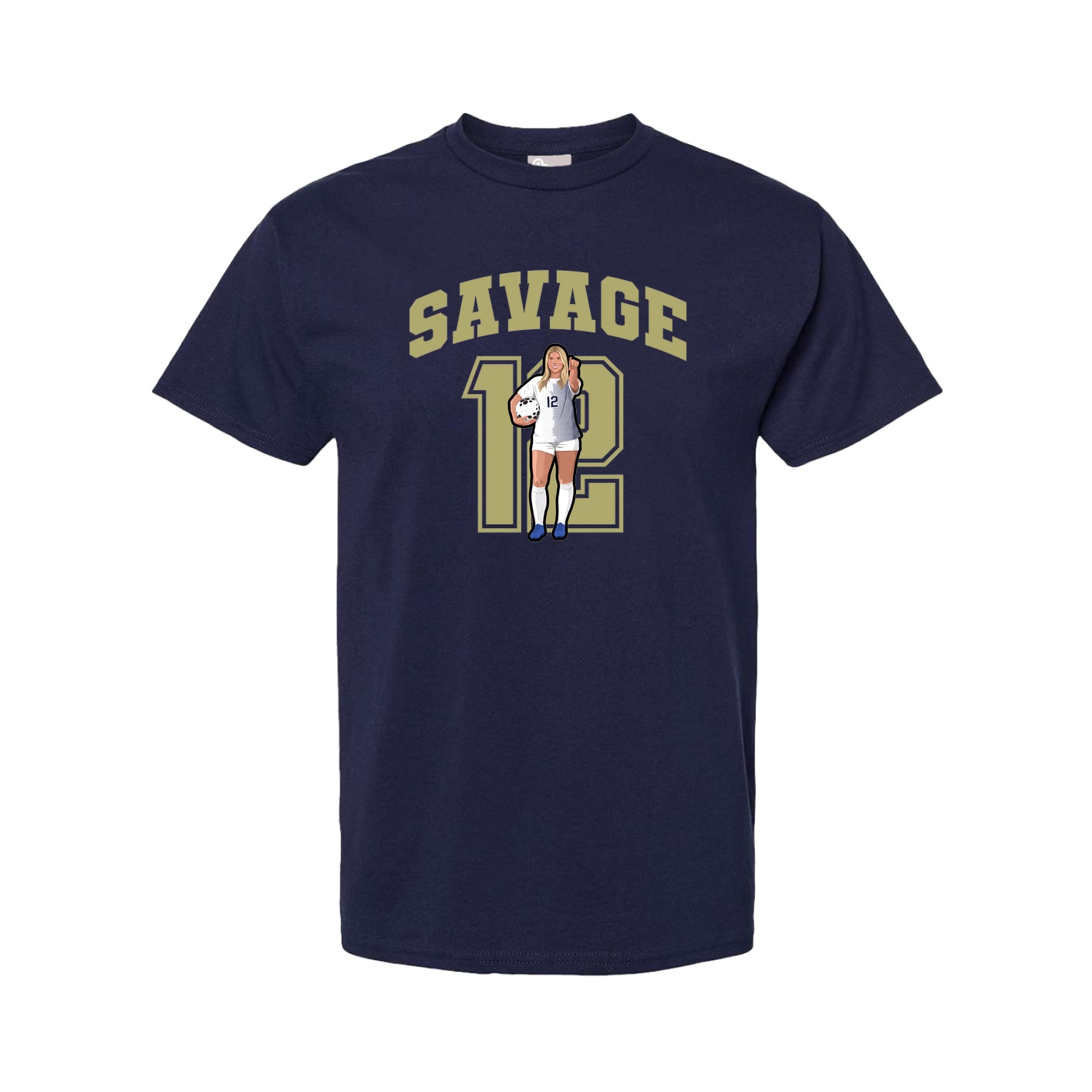 Youth Tee — Number in Navy