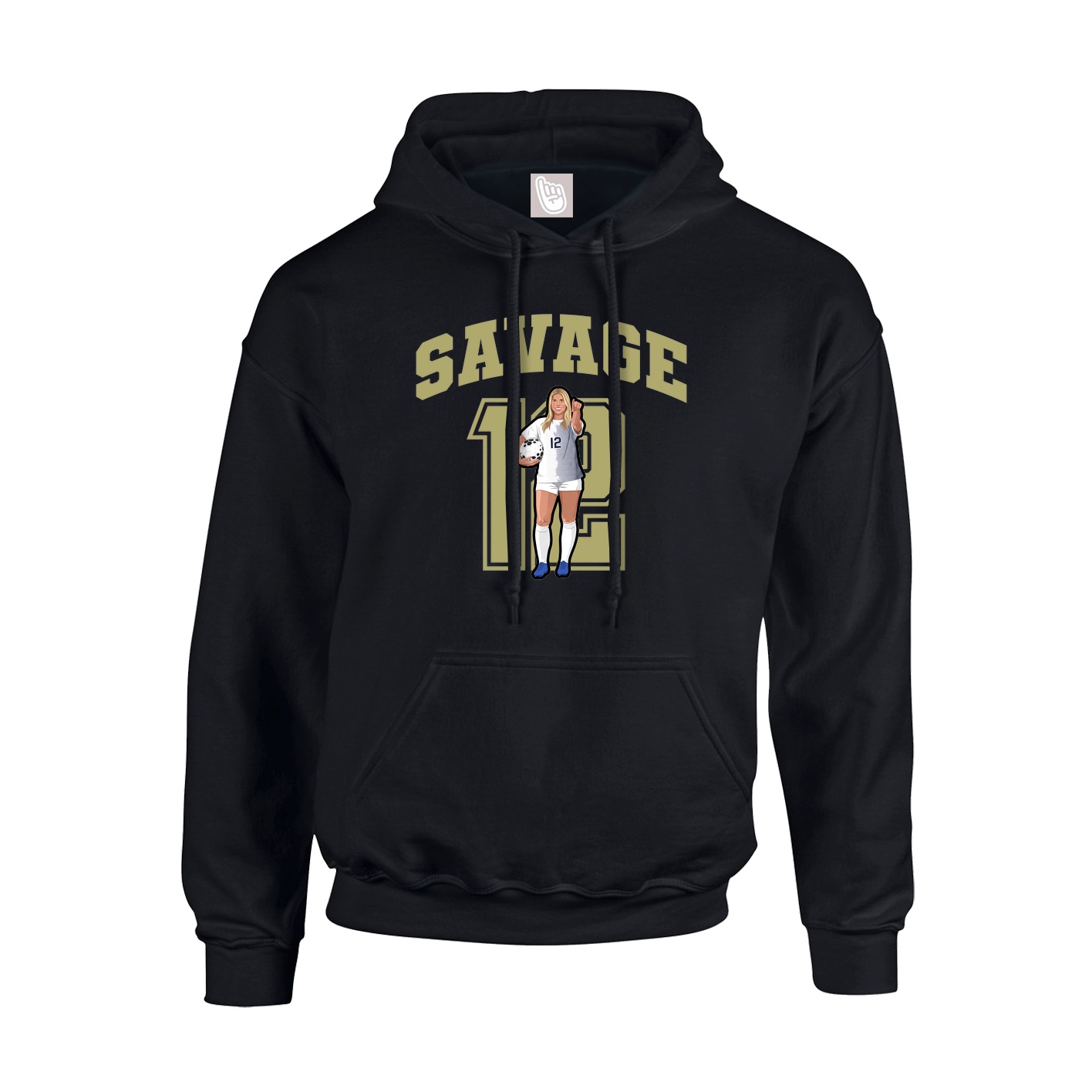 Youth Hoodie — Number in Black