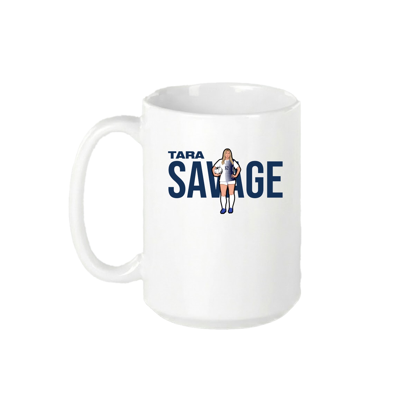 15oz Coffee Mug — Player Name in White