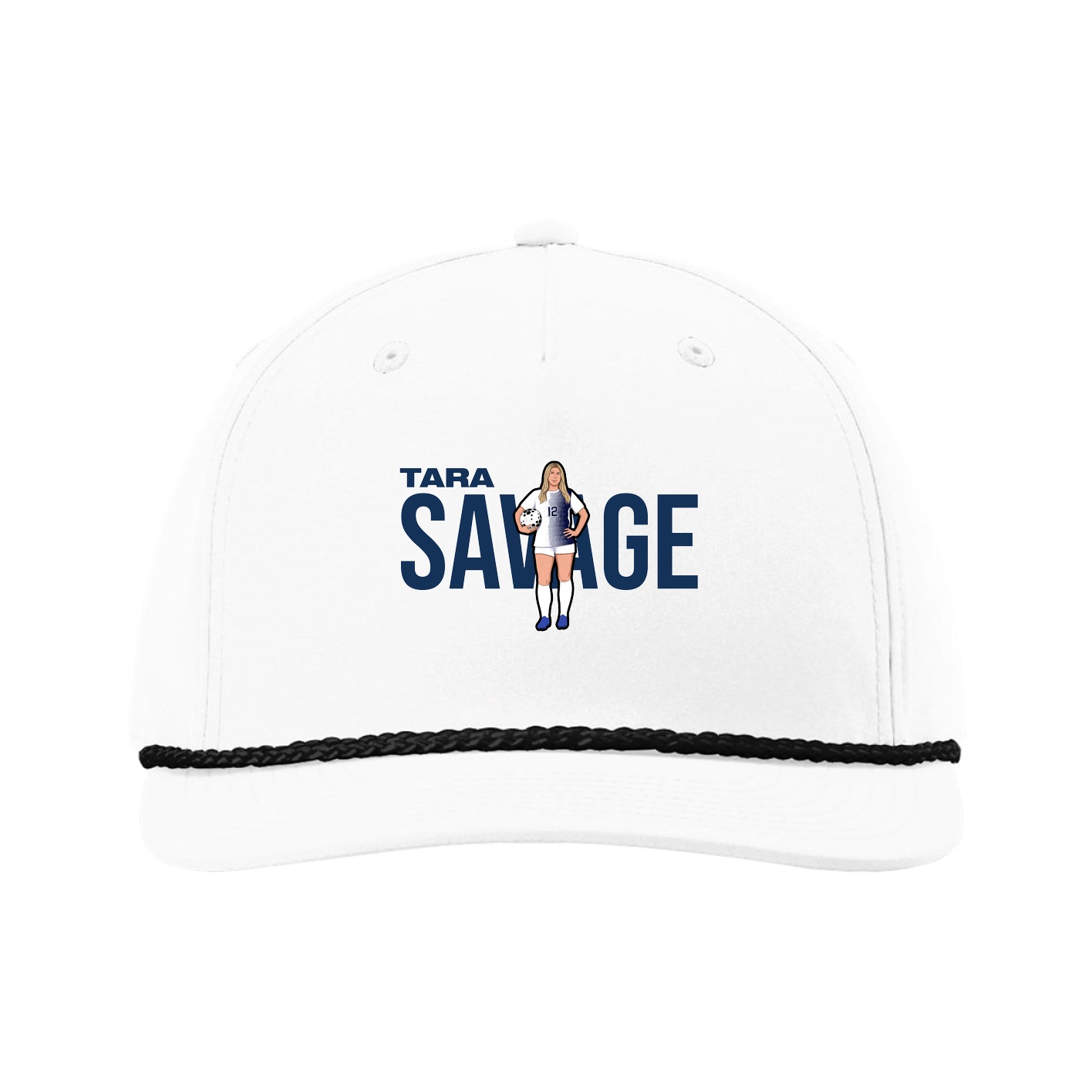 Five-Panel Classic Rope Cap — Player Name in White
