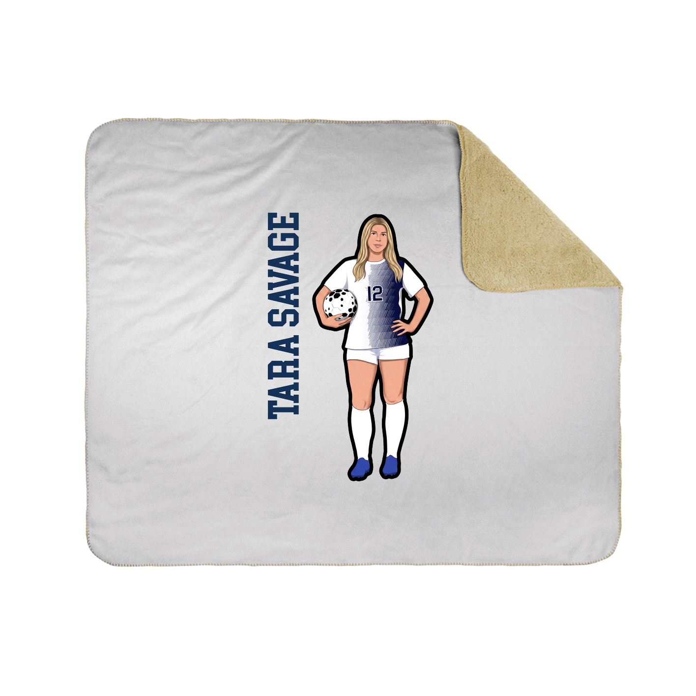 Throw Blanket — Name Vertical in White