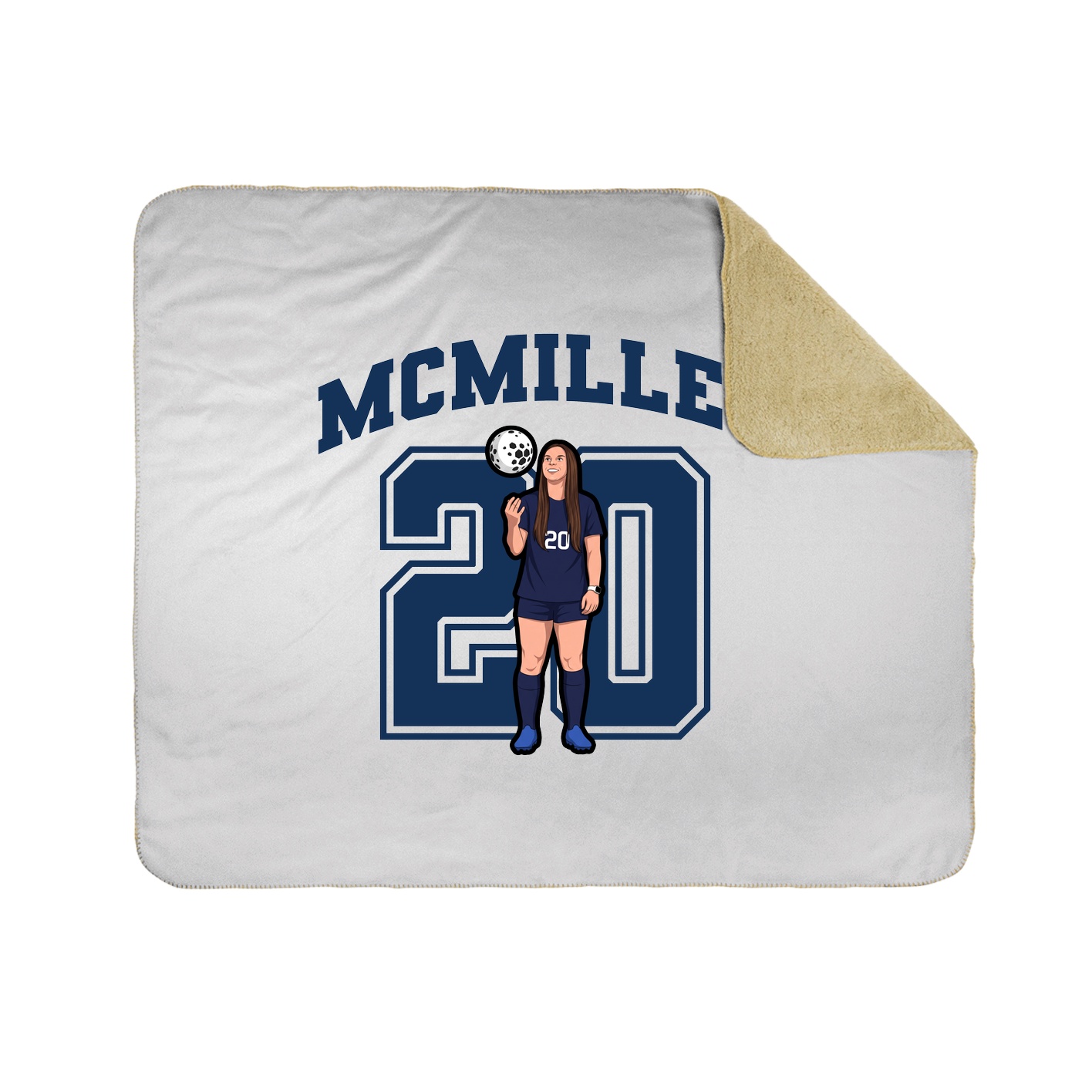 Throw Blanket — Number in White