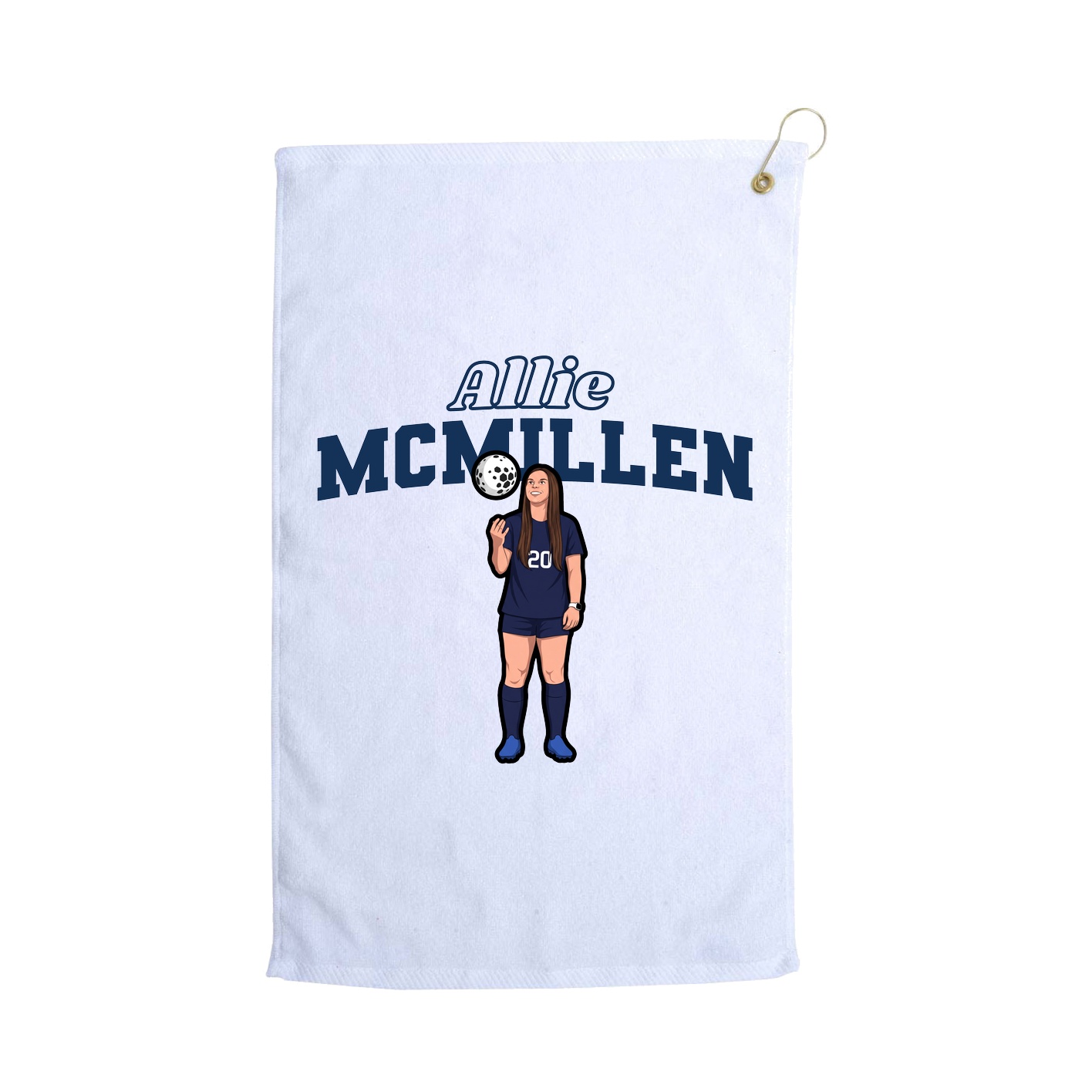 Golf Towel — Name Arch in White