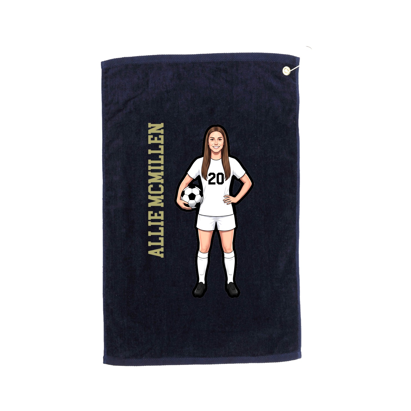 Golf Towel — Name Vertical in Navy