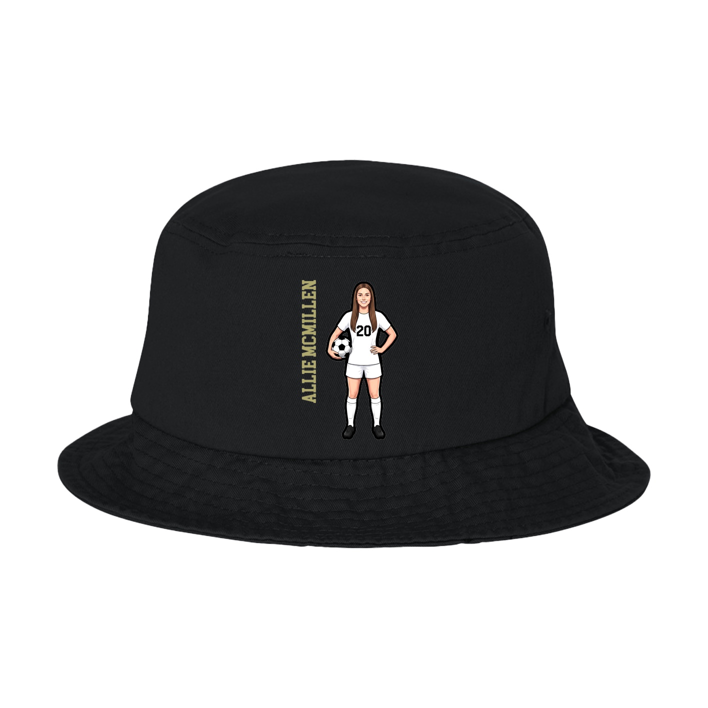 Bucket Cap — Name Vertical in Black