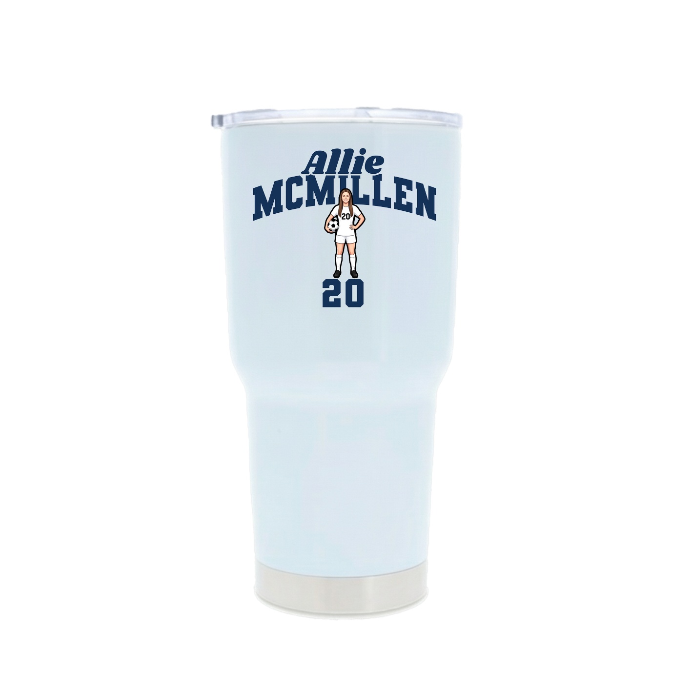 30oz Stainless Steel Tumbler — Signature Arch in White