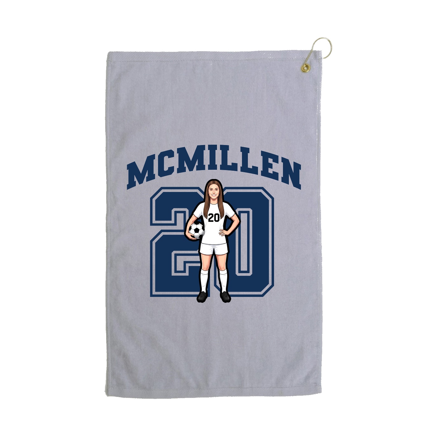 Golf Towel — Number in Grey