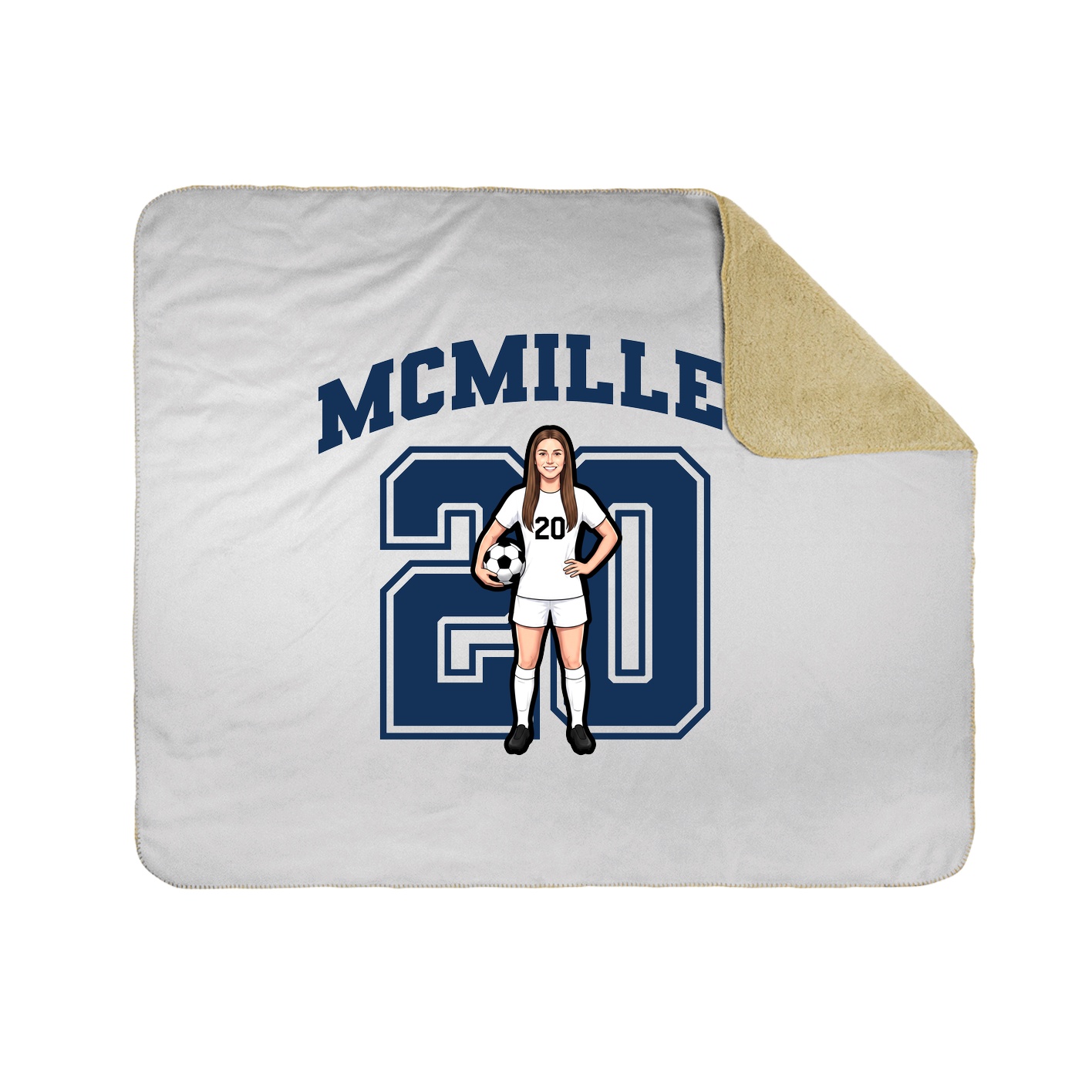 Throw Blanket — Number in White