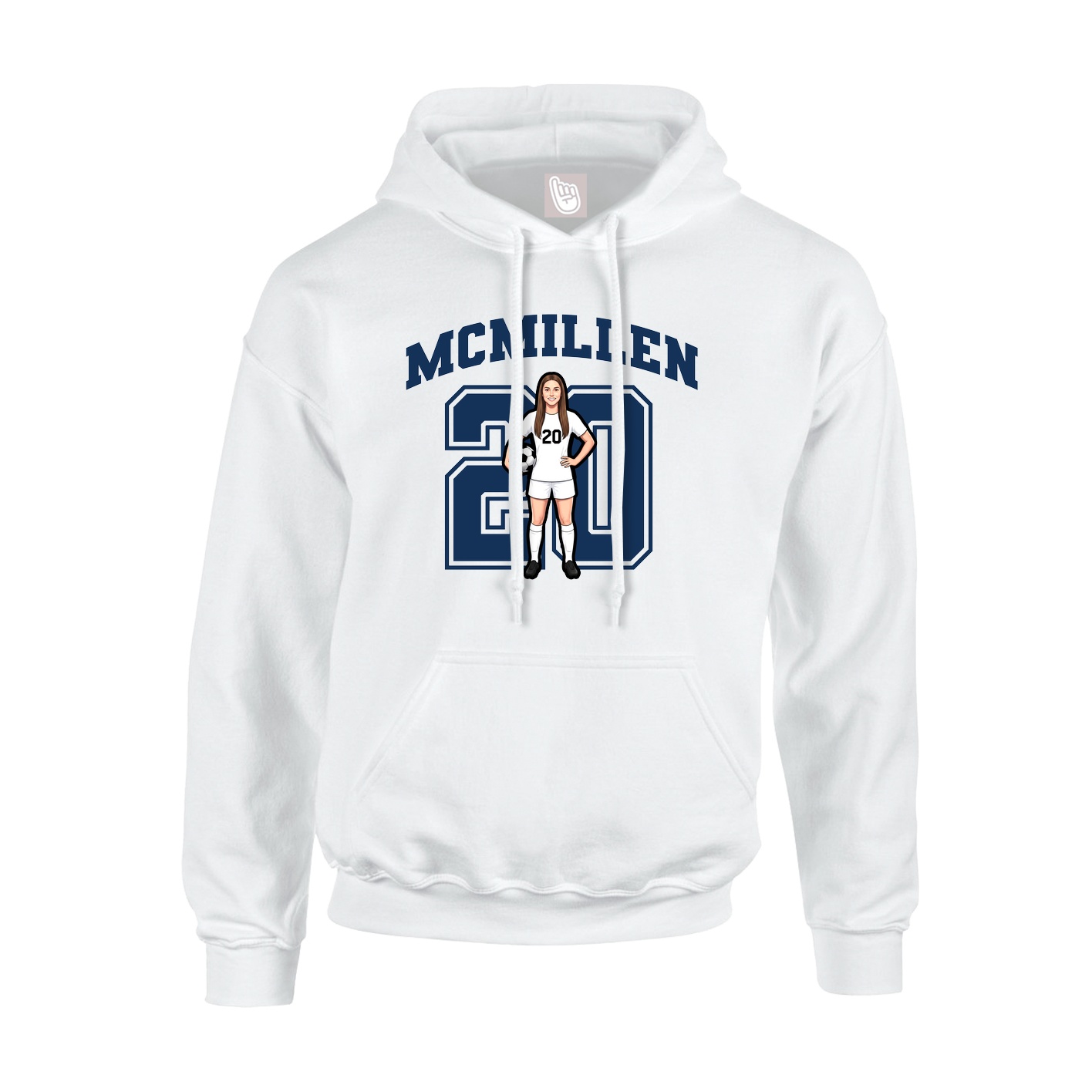 Youth Hoodie — Number in White